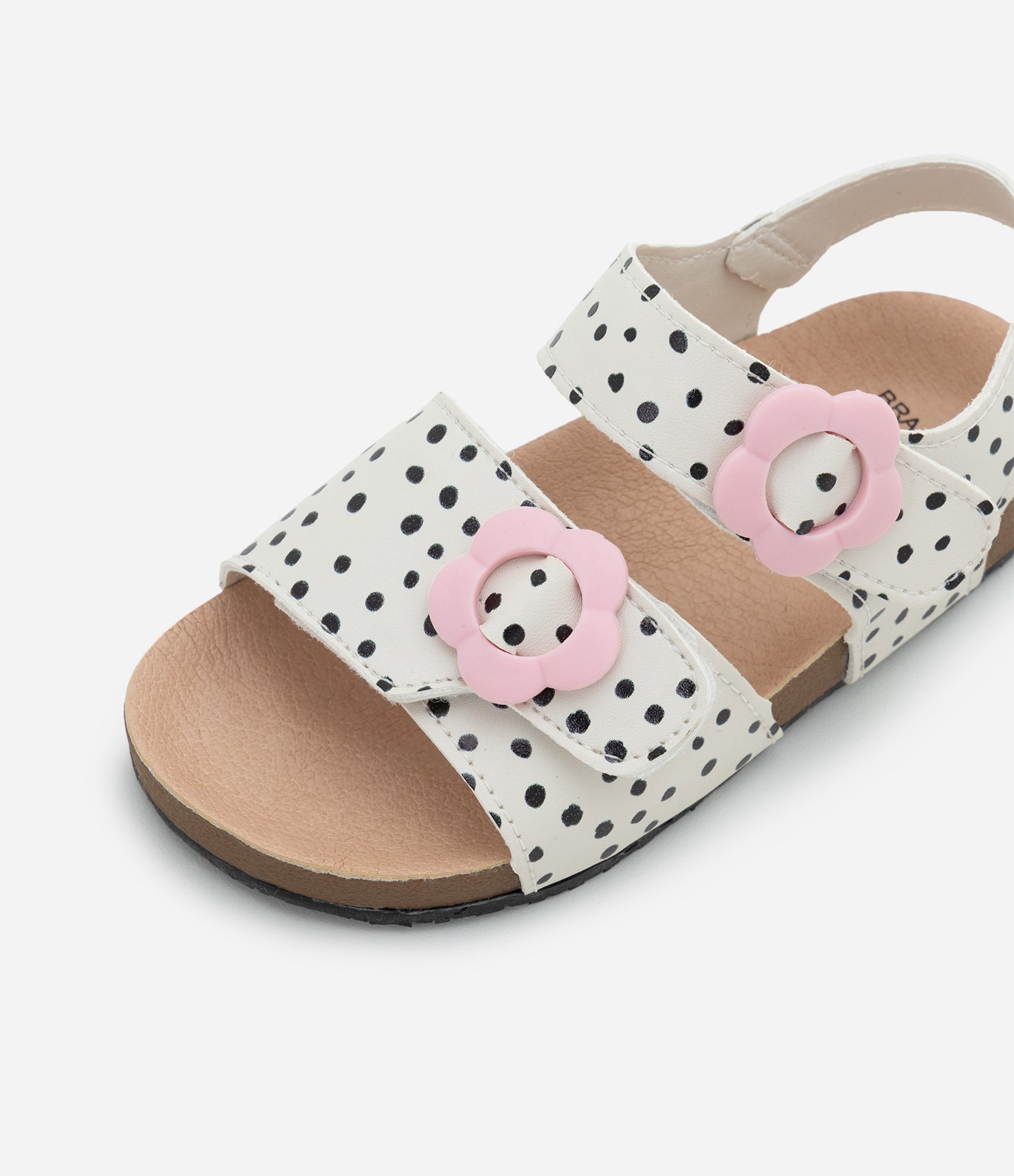 Sandália Infantil com Poá e Fivela Flor – Tam 20 a 27 Off White 5