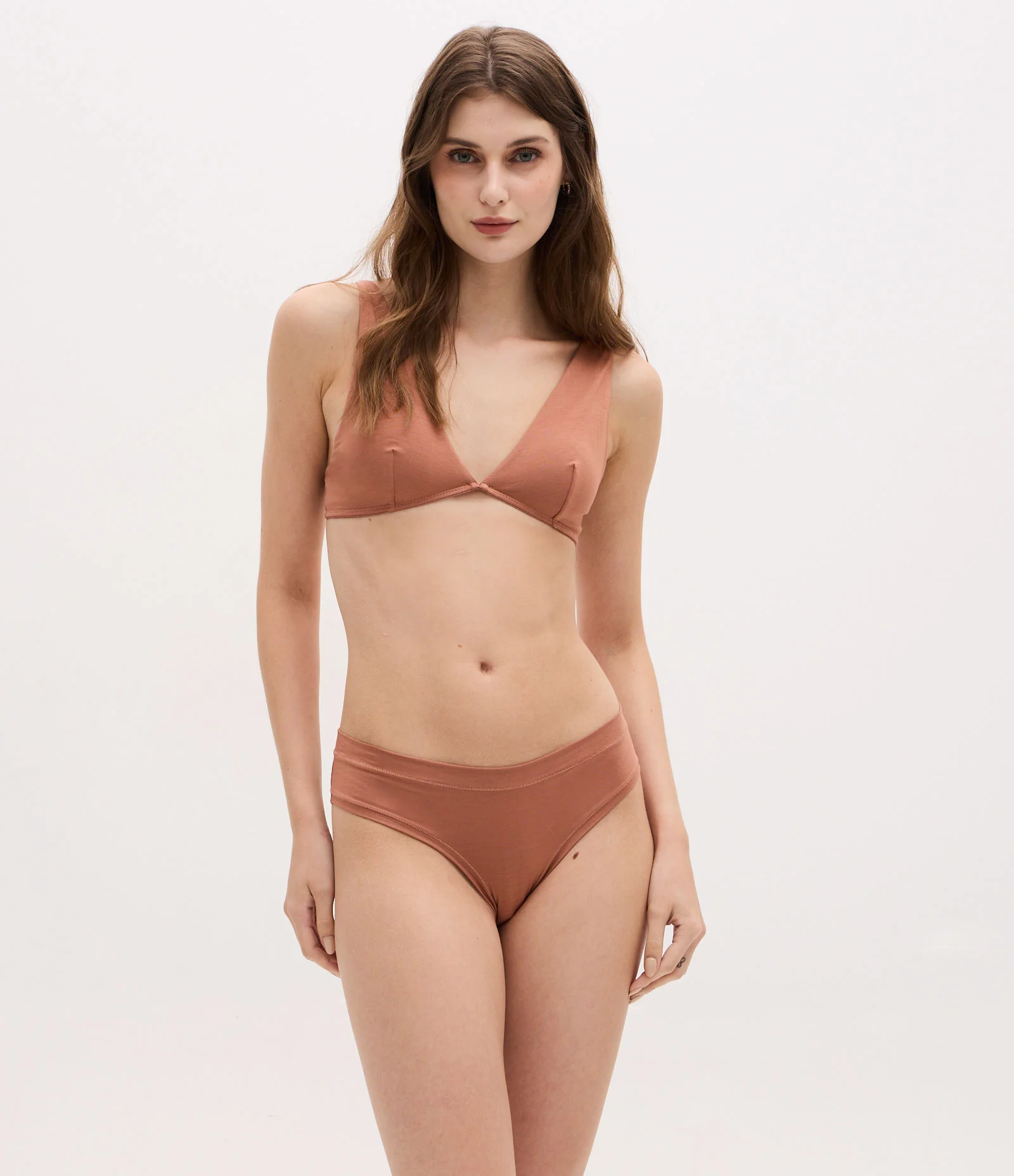 Calcinha Biquíni Básica em Algodão Marrom 2