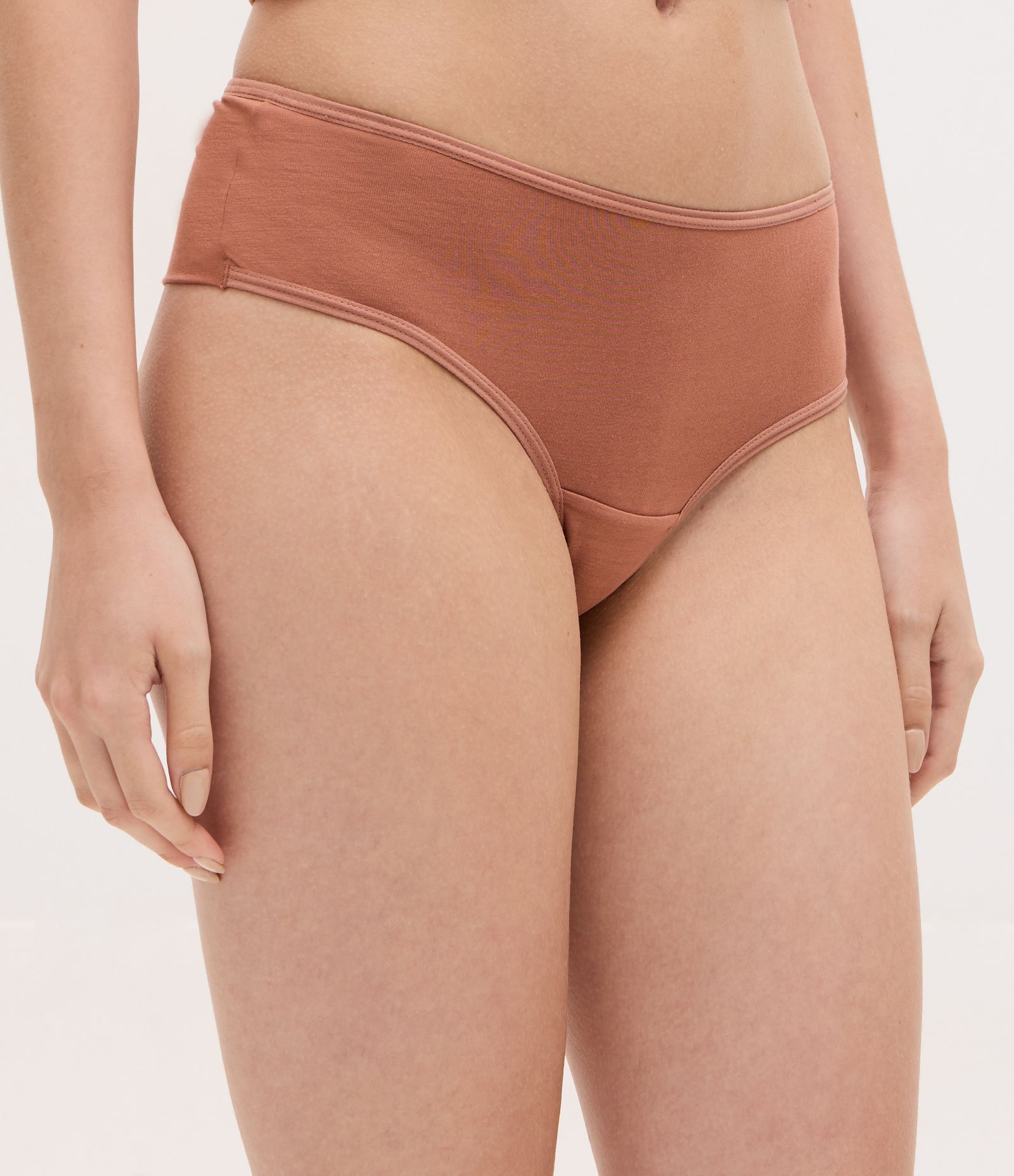 Calcinha Biquíni Fio Duplo em Modal Marrom 1