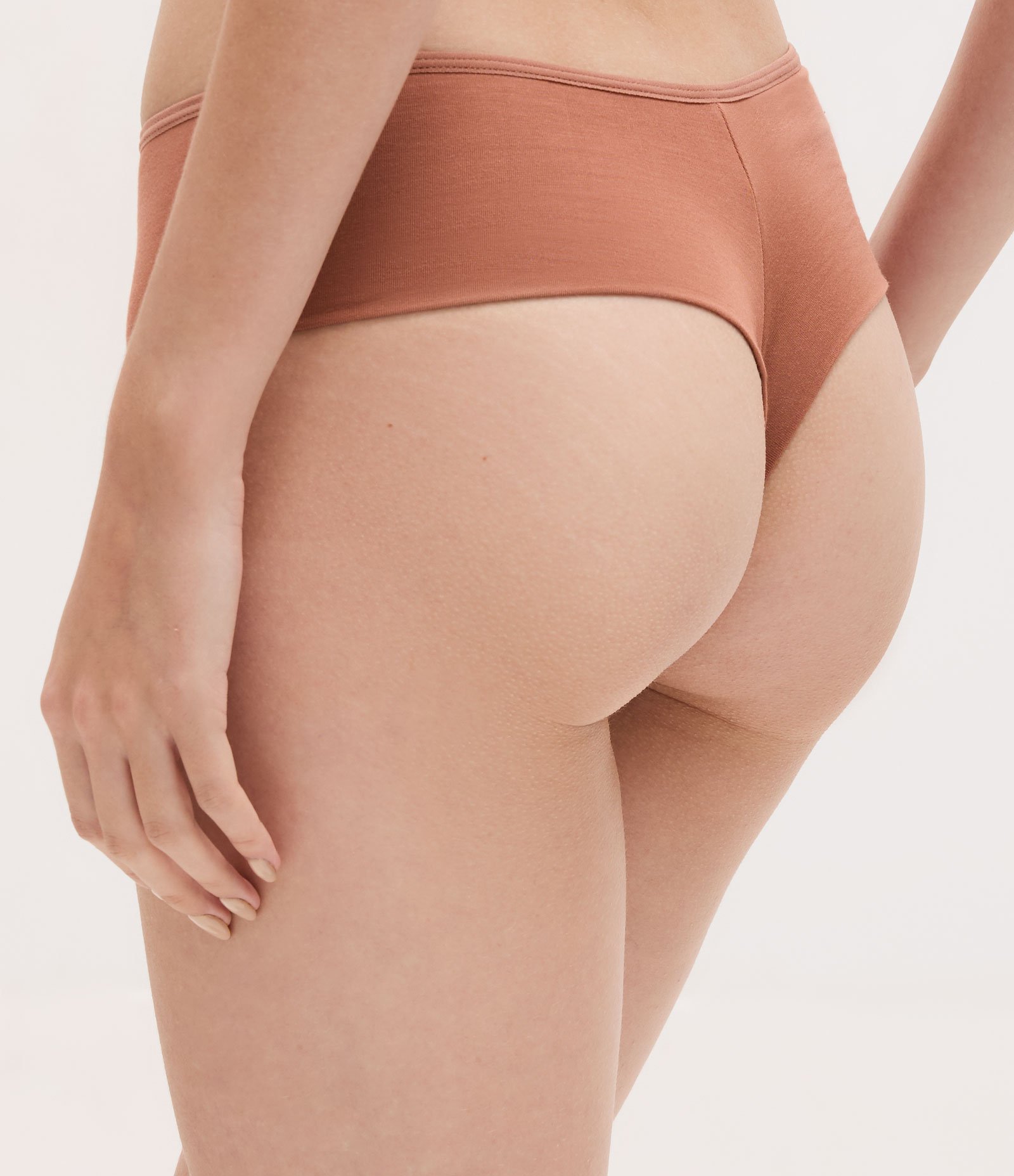 Calcinha Biquíni Fio Duplo em Modal Marrom 3