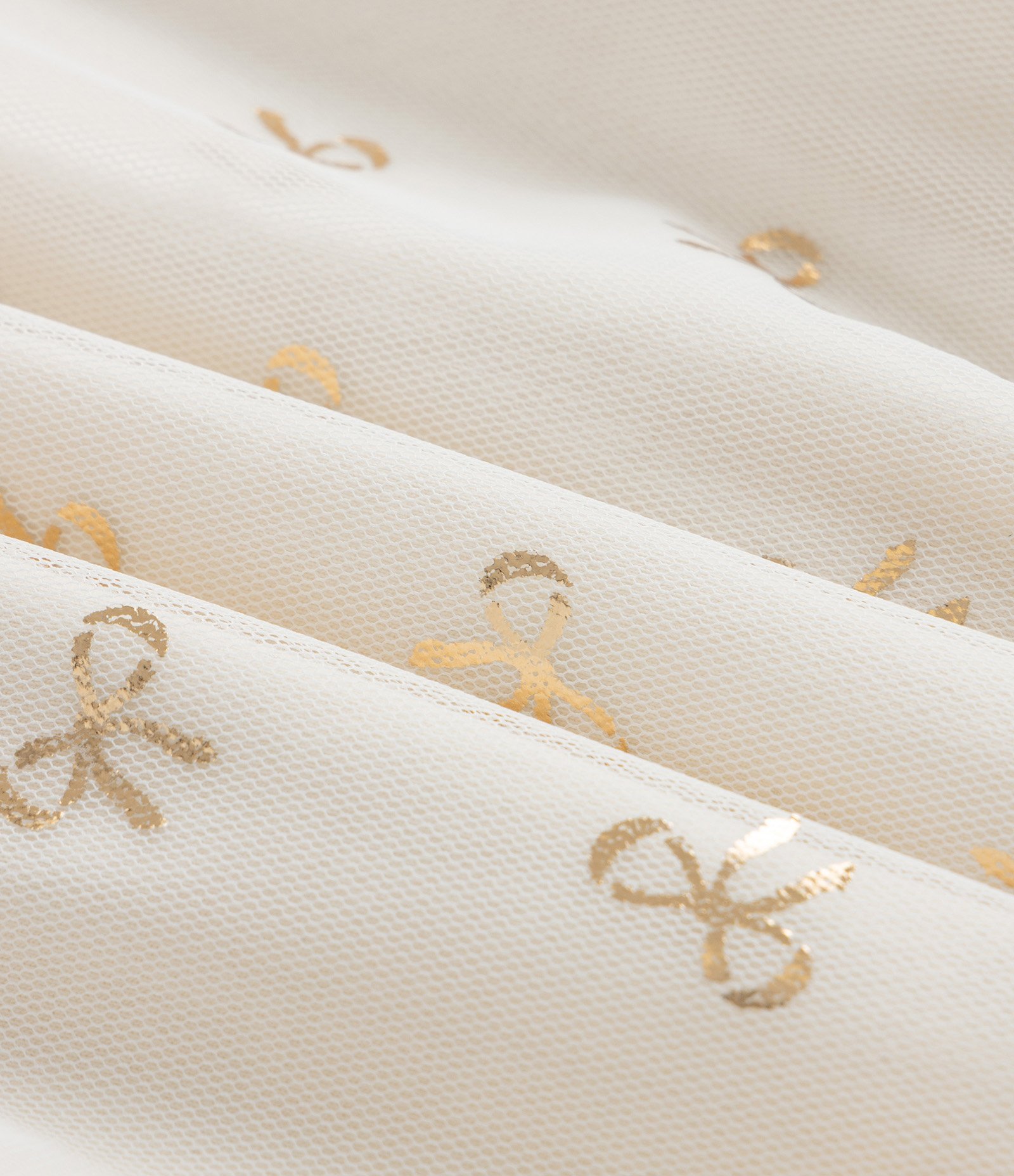 Vestido Infantil com Saia de Tule e Lacinhos Brilhosos - Tam 1 a 6 anos Bege 4