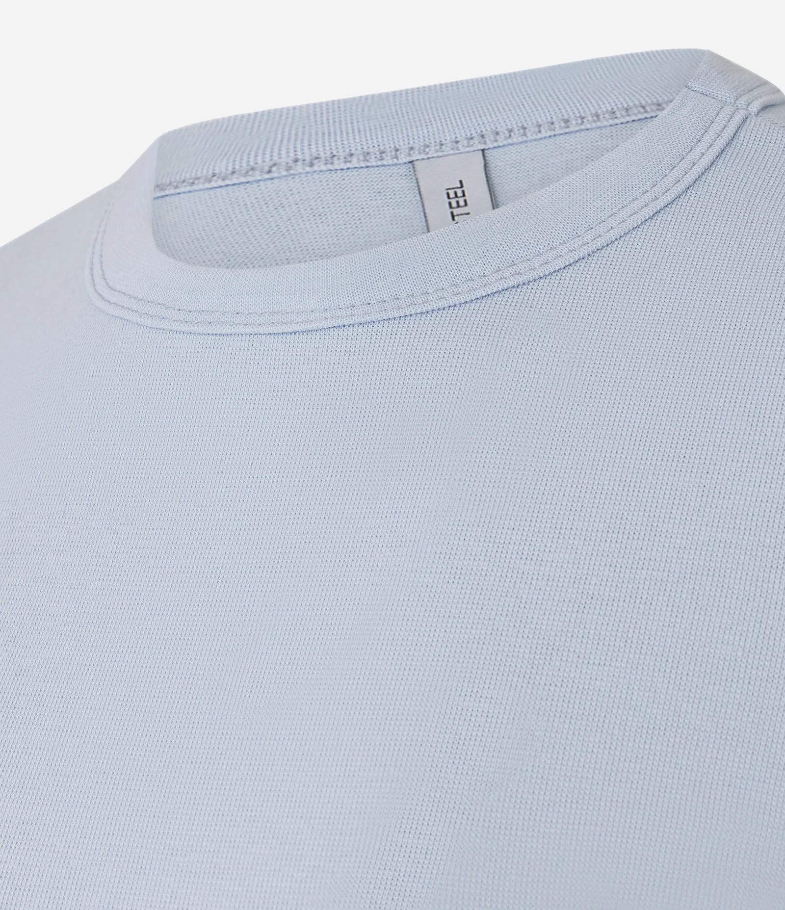 Blusa Alongada Ajustada em Ribana Azul Claro 5