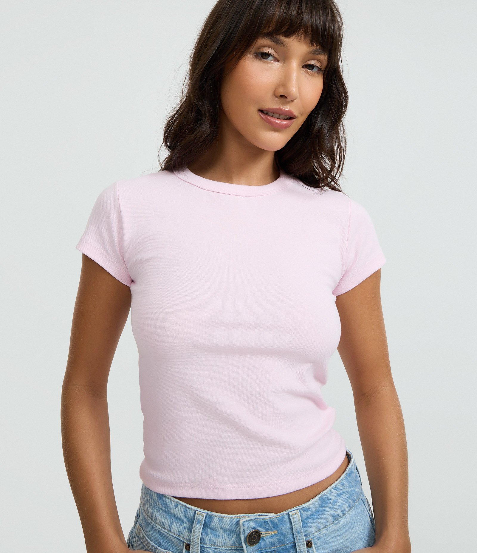 Blusa Alongada Ajustada em Ribana Rosa 5