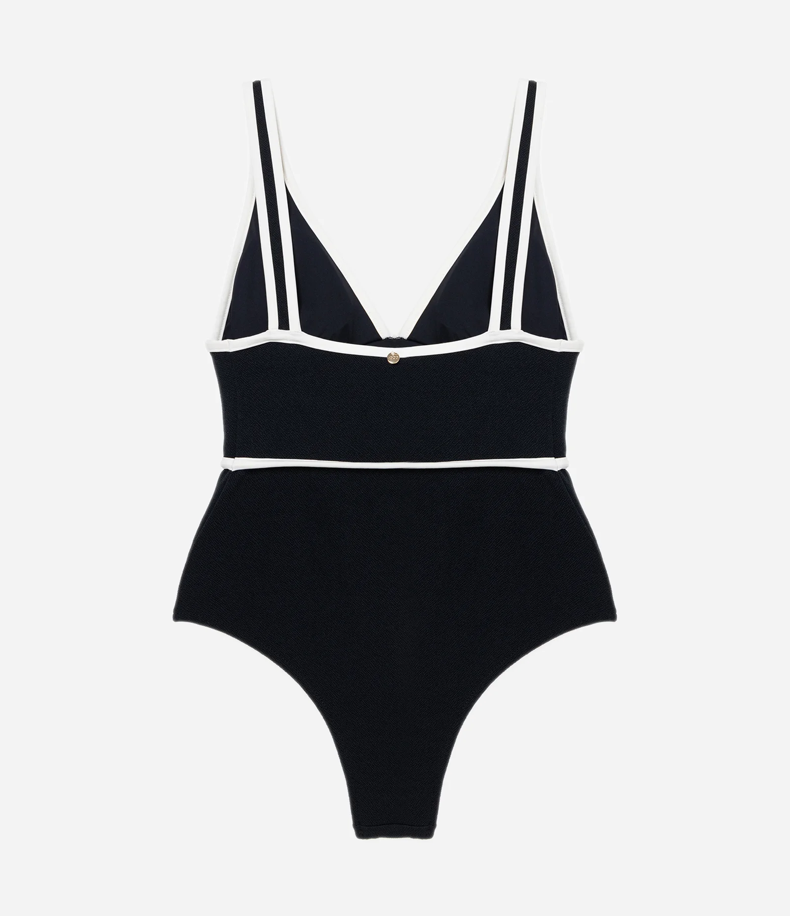 Maiô Longboard em Crepe com Viés Contrastante Preto 2