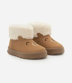 Bota Infantil com Capivara Bordada e Forro Peluciado – Tam 20 a 27