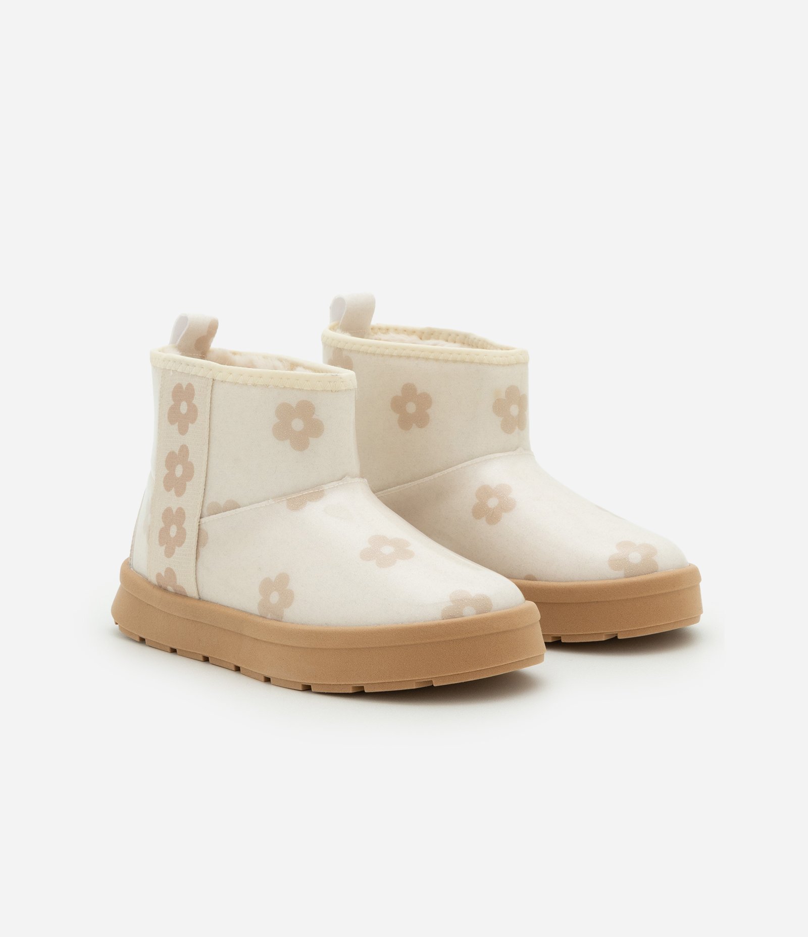 Bota Infantil Comfy com Estampa Floral – Tam 29 a 36 Off White 1