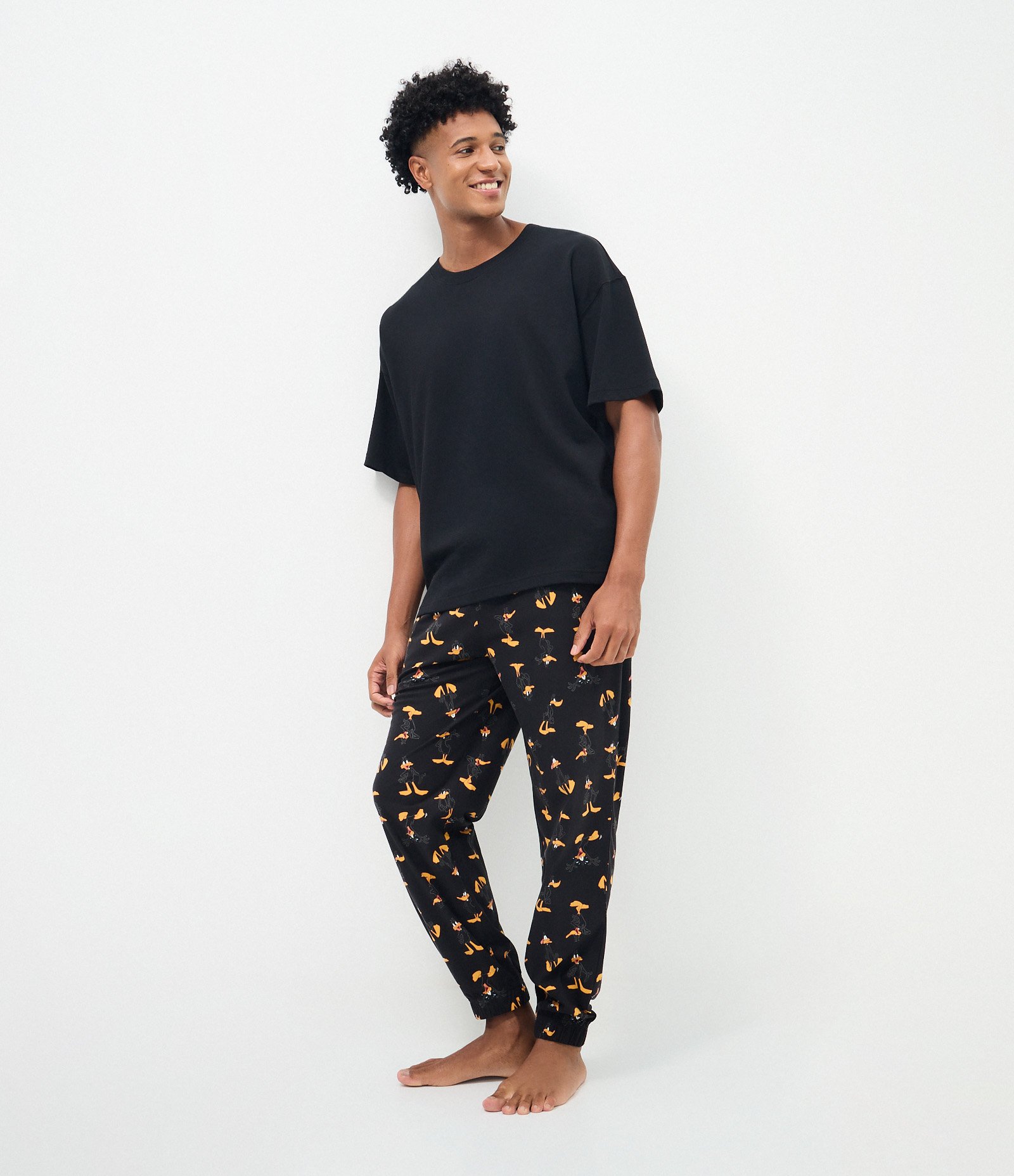 Calça de Pijama em Plush do Patolino Preto 1