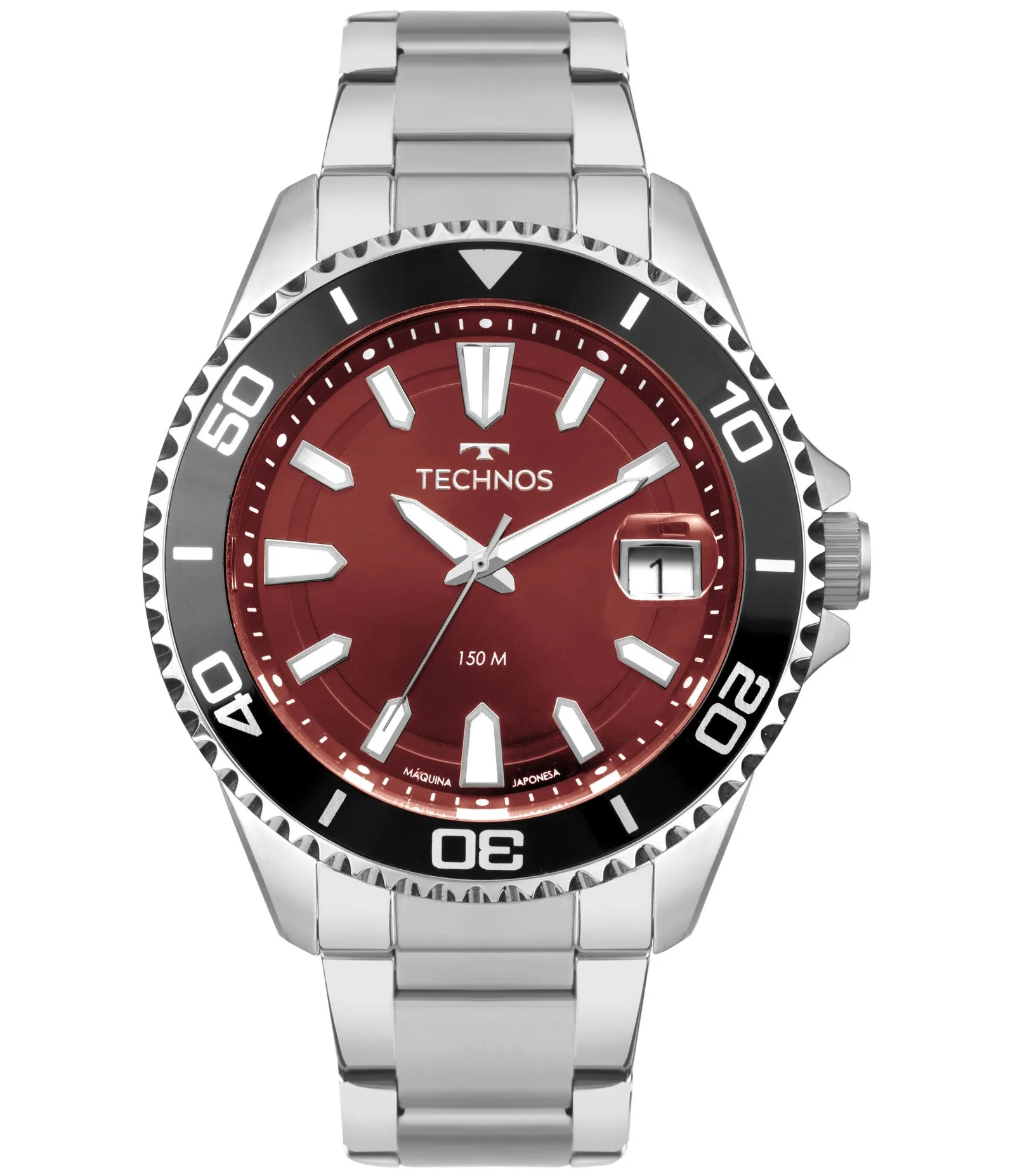Relógio Analógico Aço Technos Prata 1