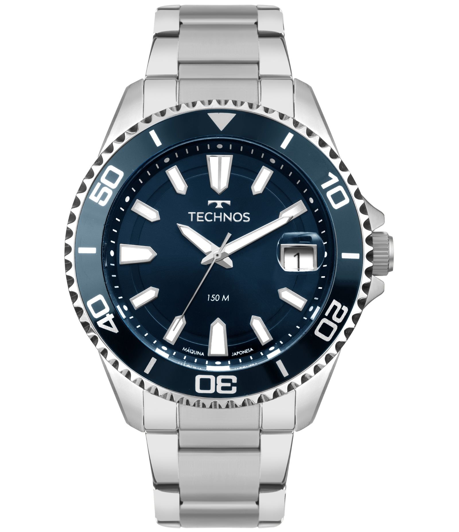 Relógio Analógico Aço Technos Prata 1