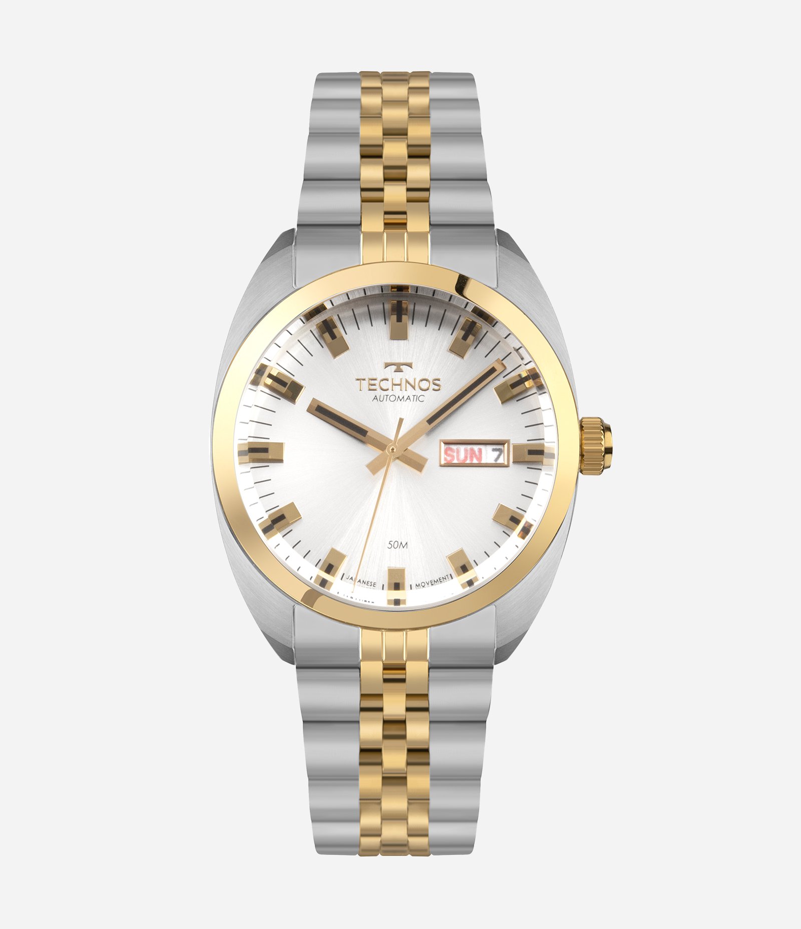 Relógio Analógico Aço Technos Bicolor 1