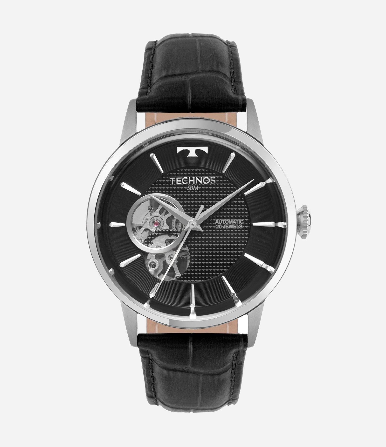 Relógio Analógico Aço Bicolor Technos Preto 1