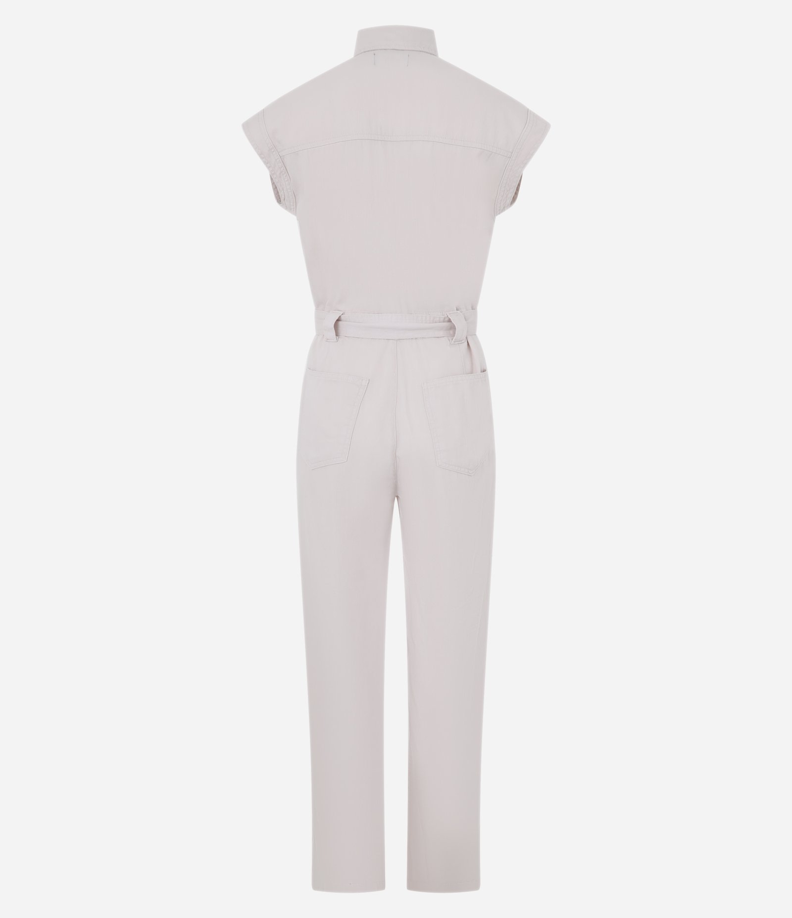 Macacão em Sarja com Abotoamento e Cinto Afivelado Rosa 6