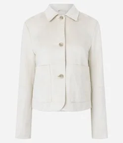 Jaqueta em Suede com Bolsos Frontais