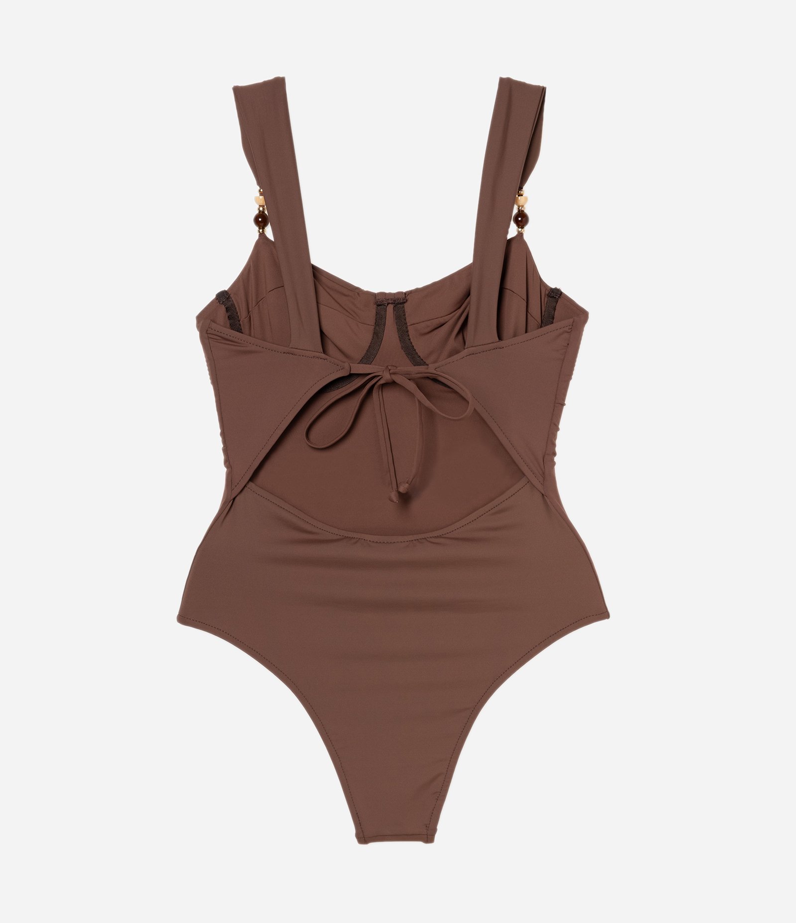 Maiô Meia Taça em Microfibra com Aviamentos Marrom 5