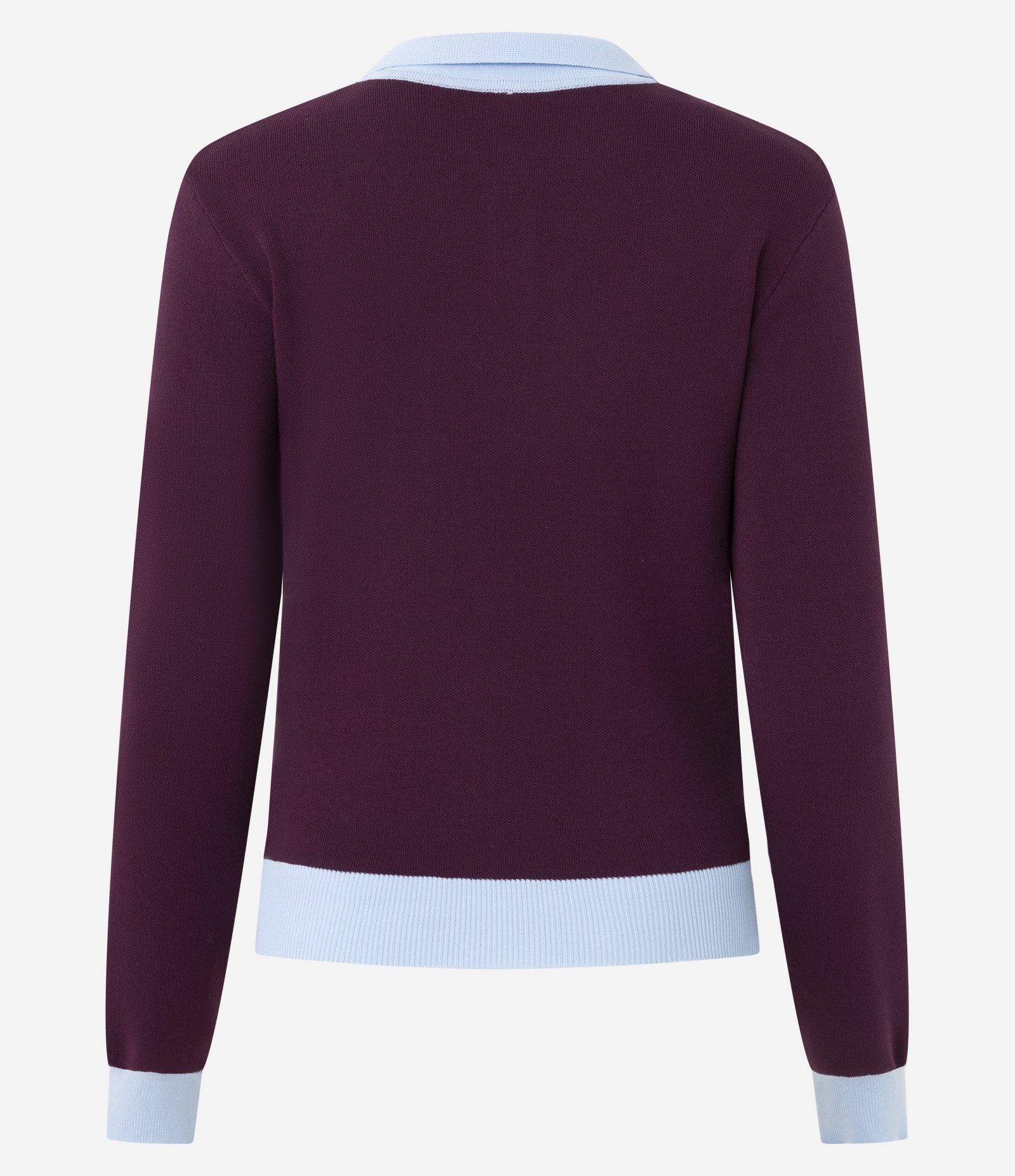 Blusa em Tricô com Gola Polo e Decote com Abotoamento Vinho 3