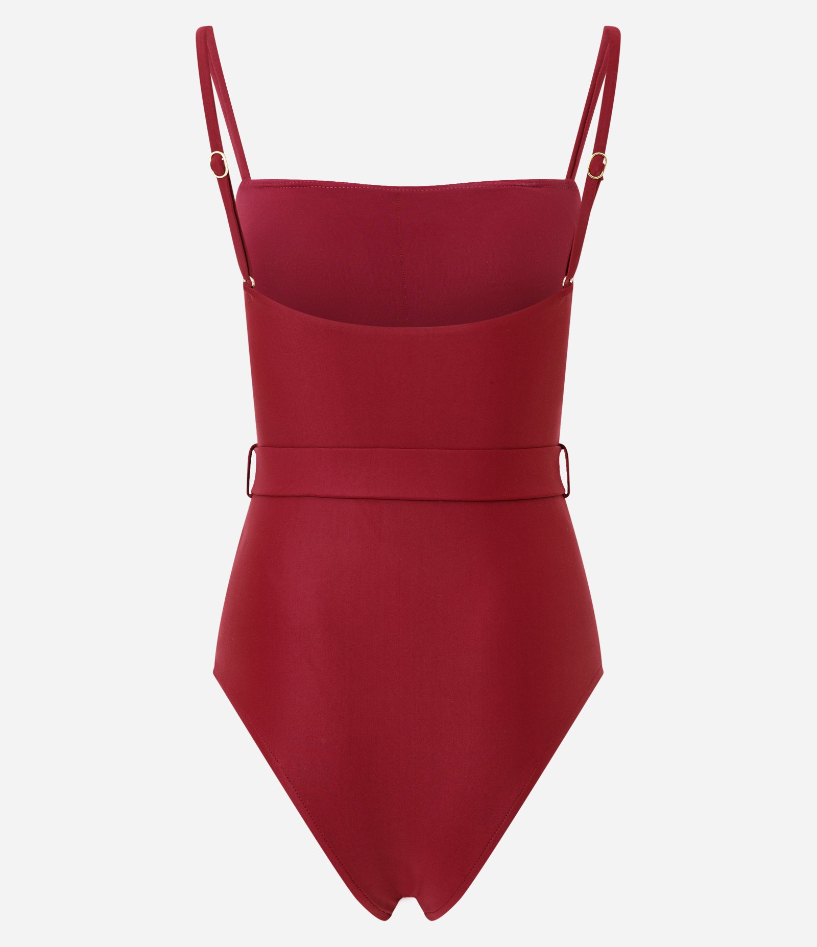 Maiô em Microfibra com Cinto e Aviamento de Onda Vinho 6