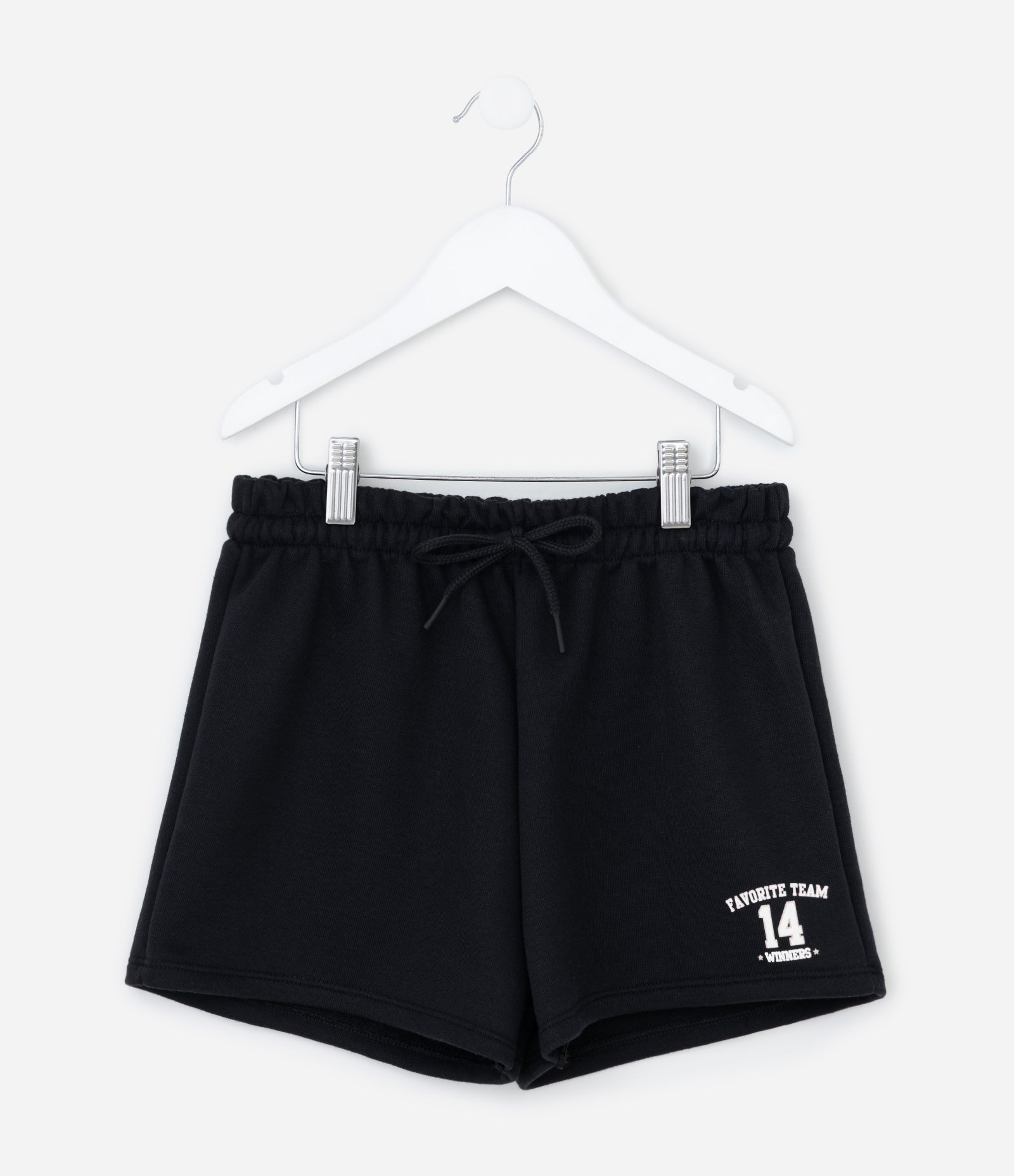 Short Infantil em Moletom Estampa Favorite Team - Tam 5 a 14 Anos Preto 1