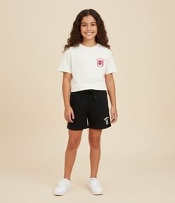 Short Infantil em Moletom Estampa Favorite Team - Tam 5 a 14 Anos