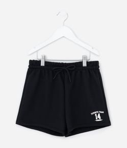 Short Infantil em Moletom Estampa Favorite Team - Tam 5 a 14 Anos