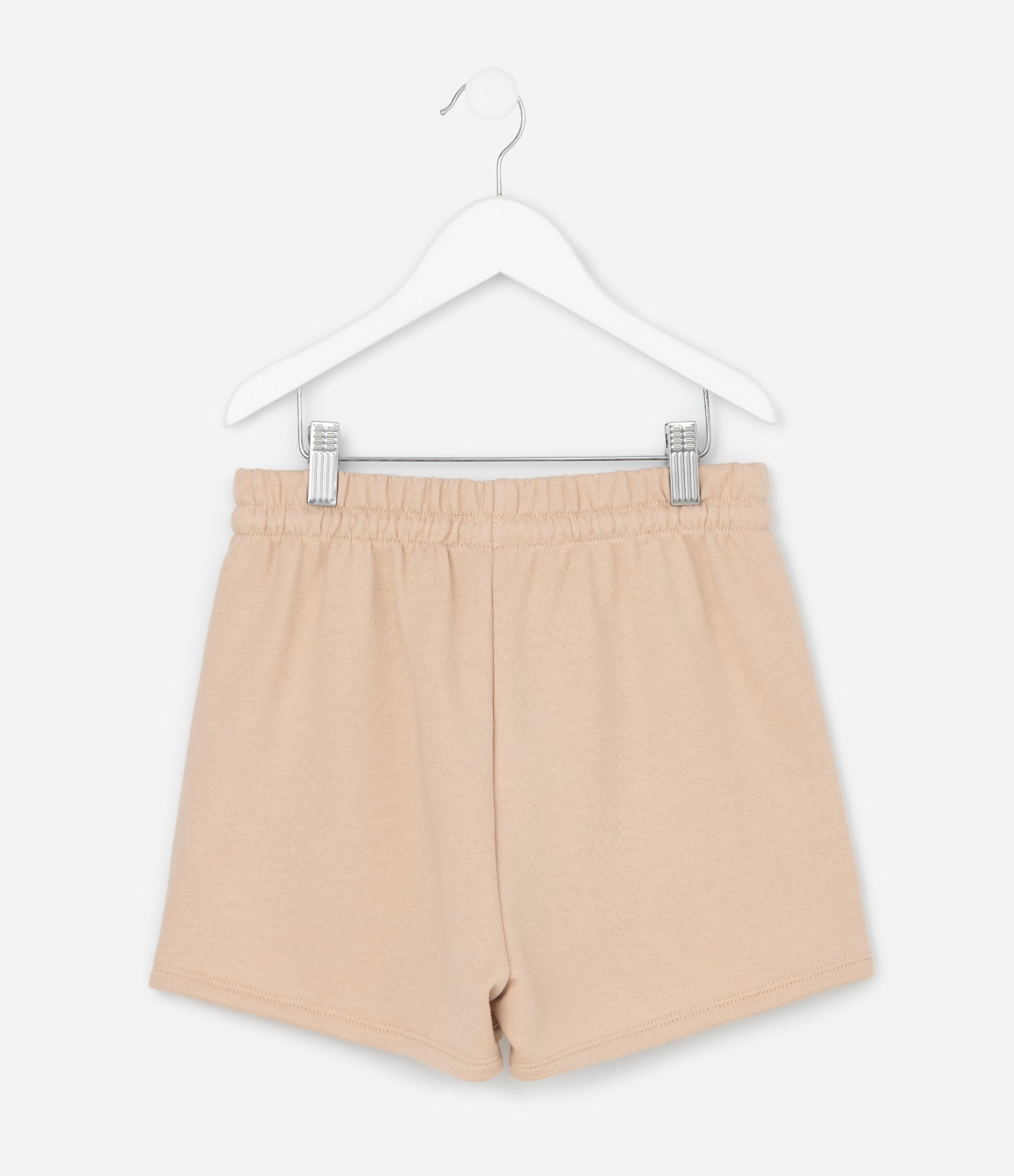 Short Infantil em Moletom com Estampa Lettering – Tam 5 A 14 Anos Bege 2