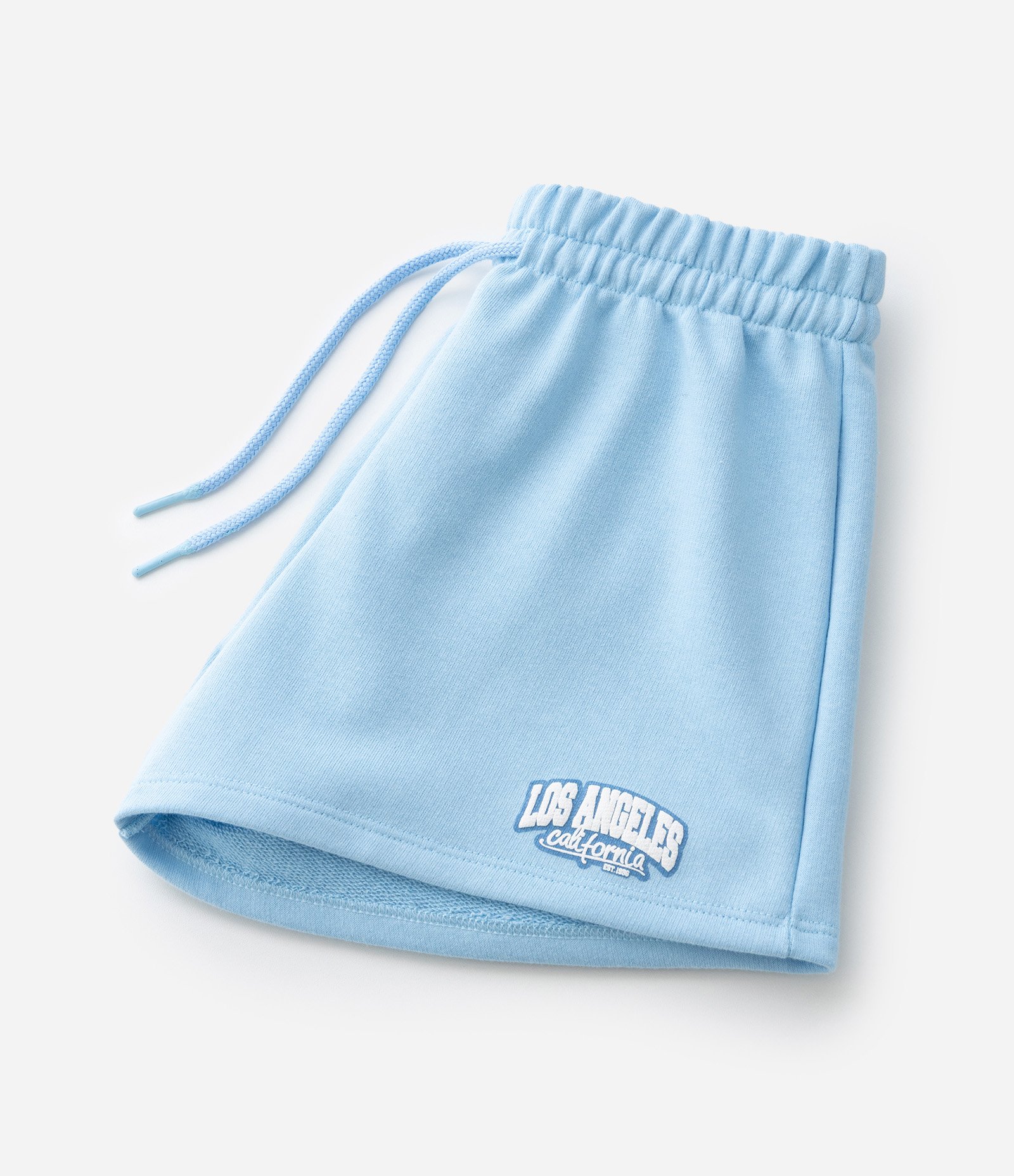 Short Infantil com Lettering Los Angeles - Tam 5 a 14 Anos Azul Claro 4