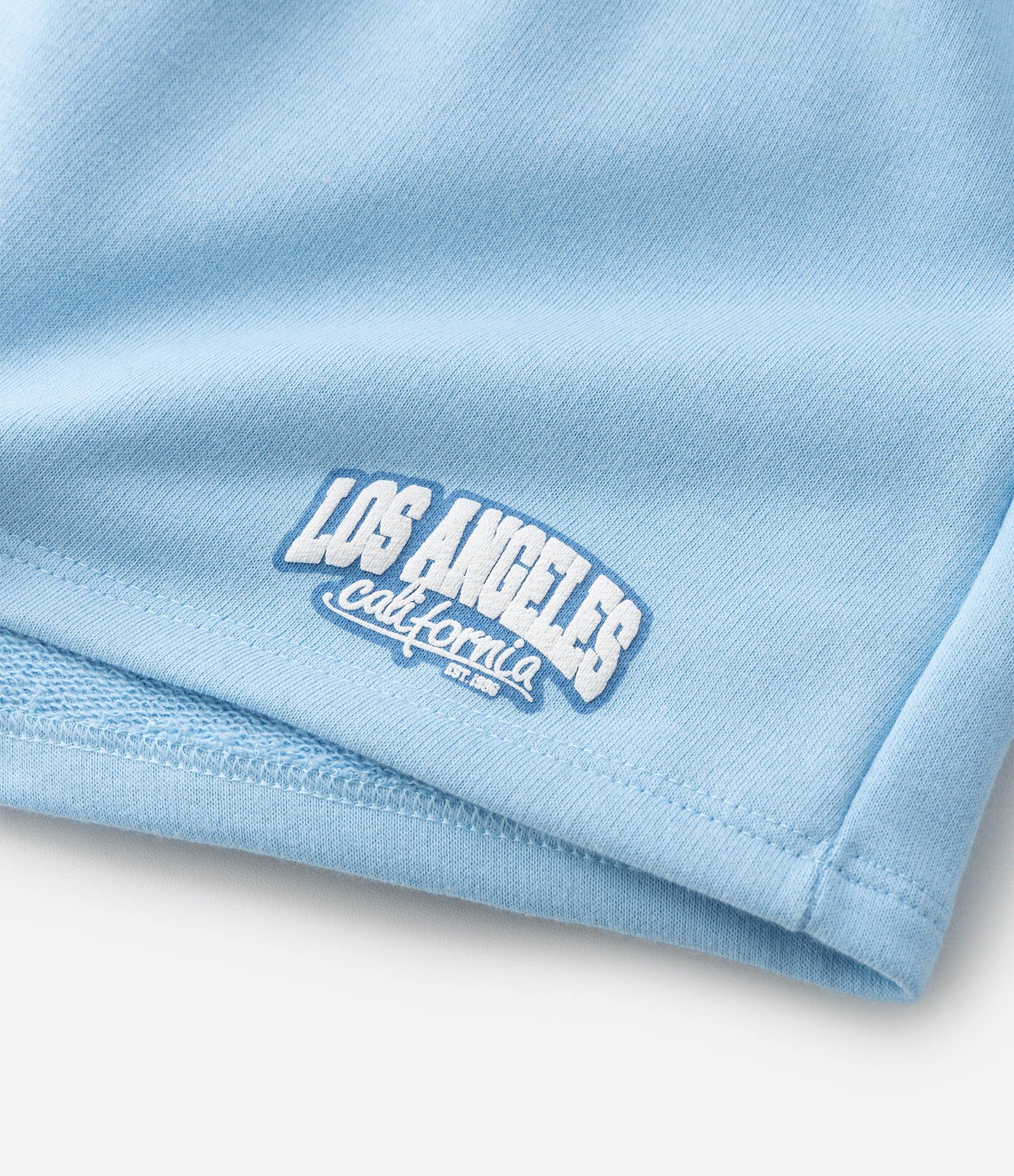 Short Infantil com Lettering Los Angeles - Tam 5 a 14 Anos Azul Claro 5