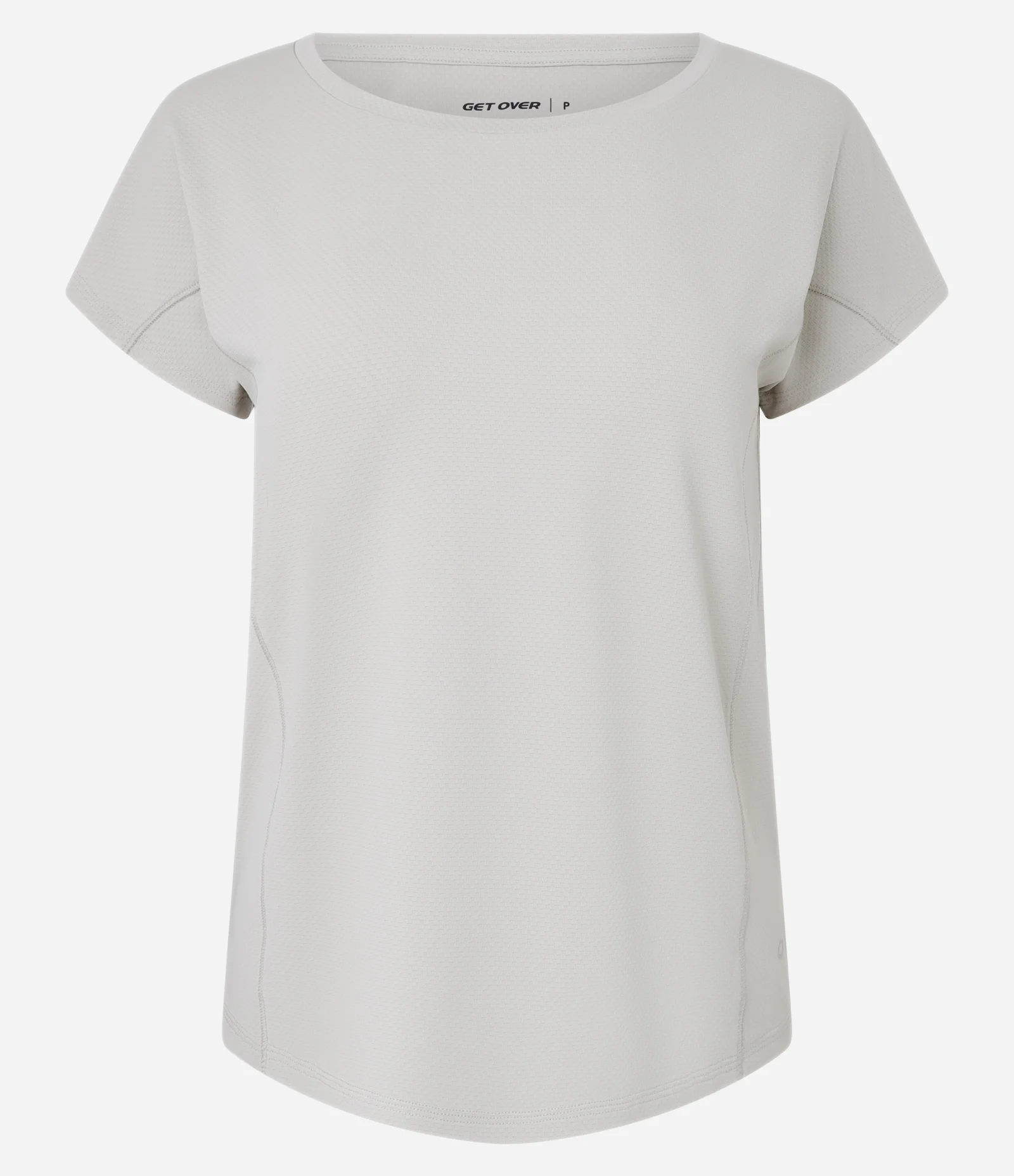 Camiseta Esportiva em Microfibra Texturizada Bege 1