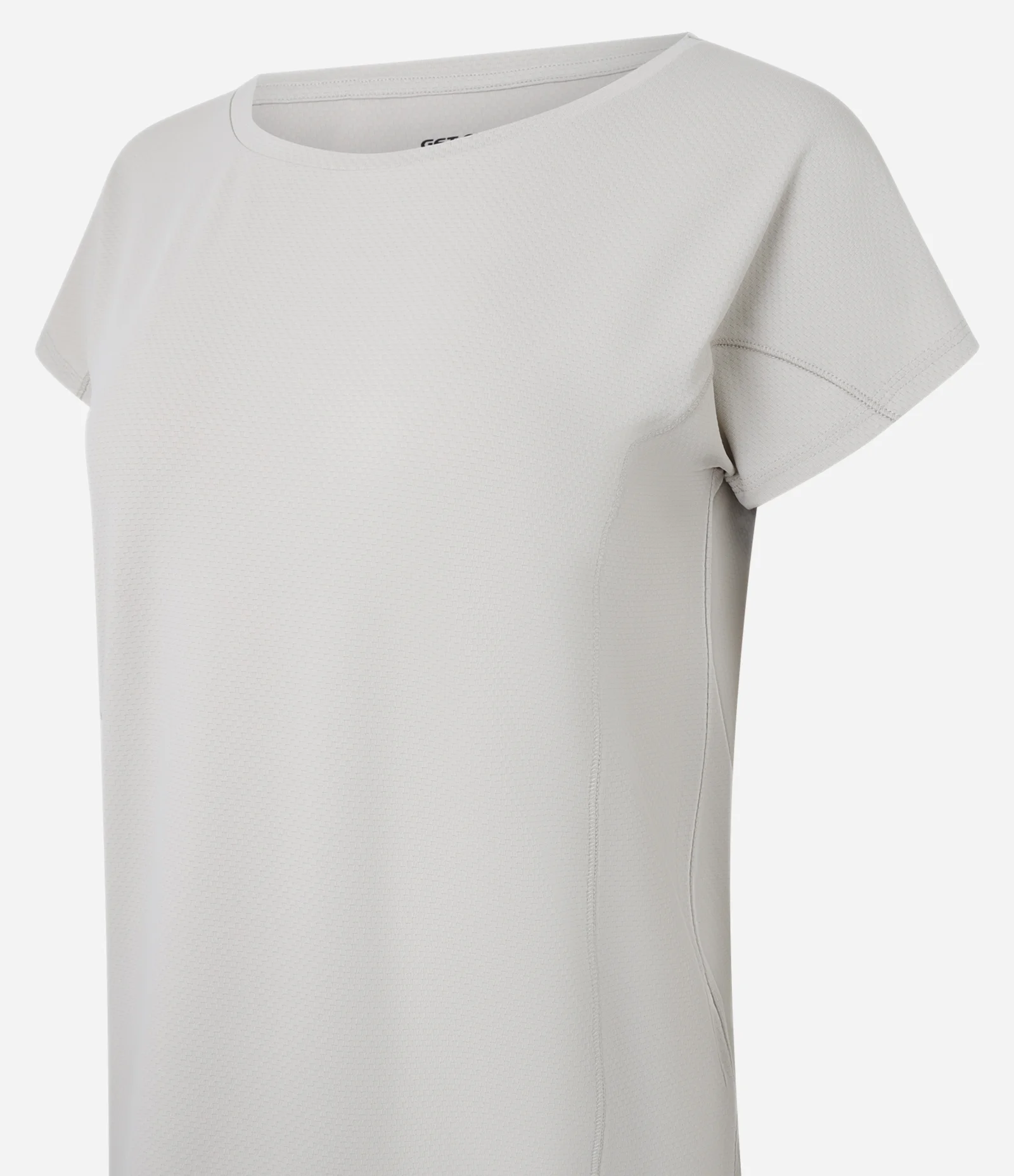 Camiseta Esportiva em Microfibra Texturizada Bege 2