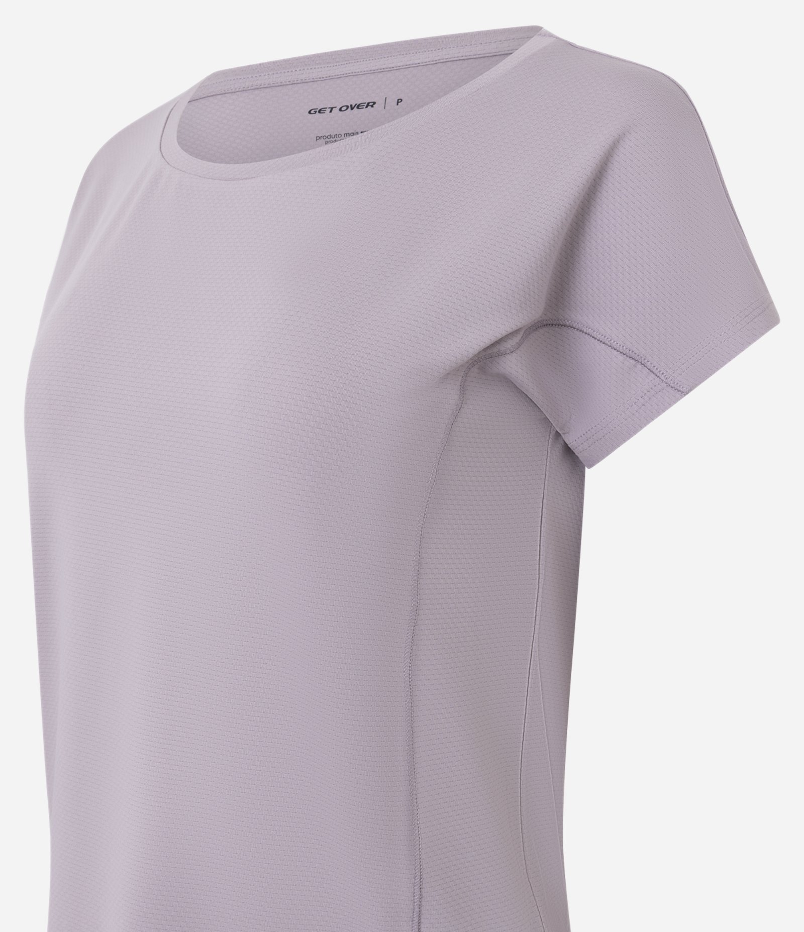Camiseta Esportiva em Microfibra Texturizada Lilás 5