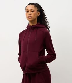 Jaqueta Regular Esportiva em Moletom com Capuz