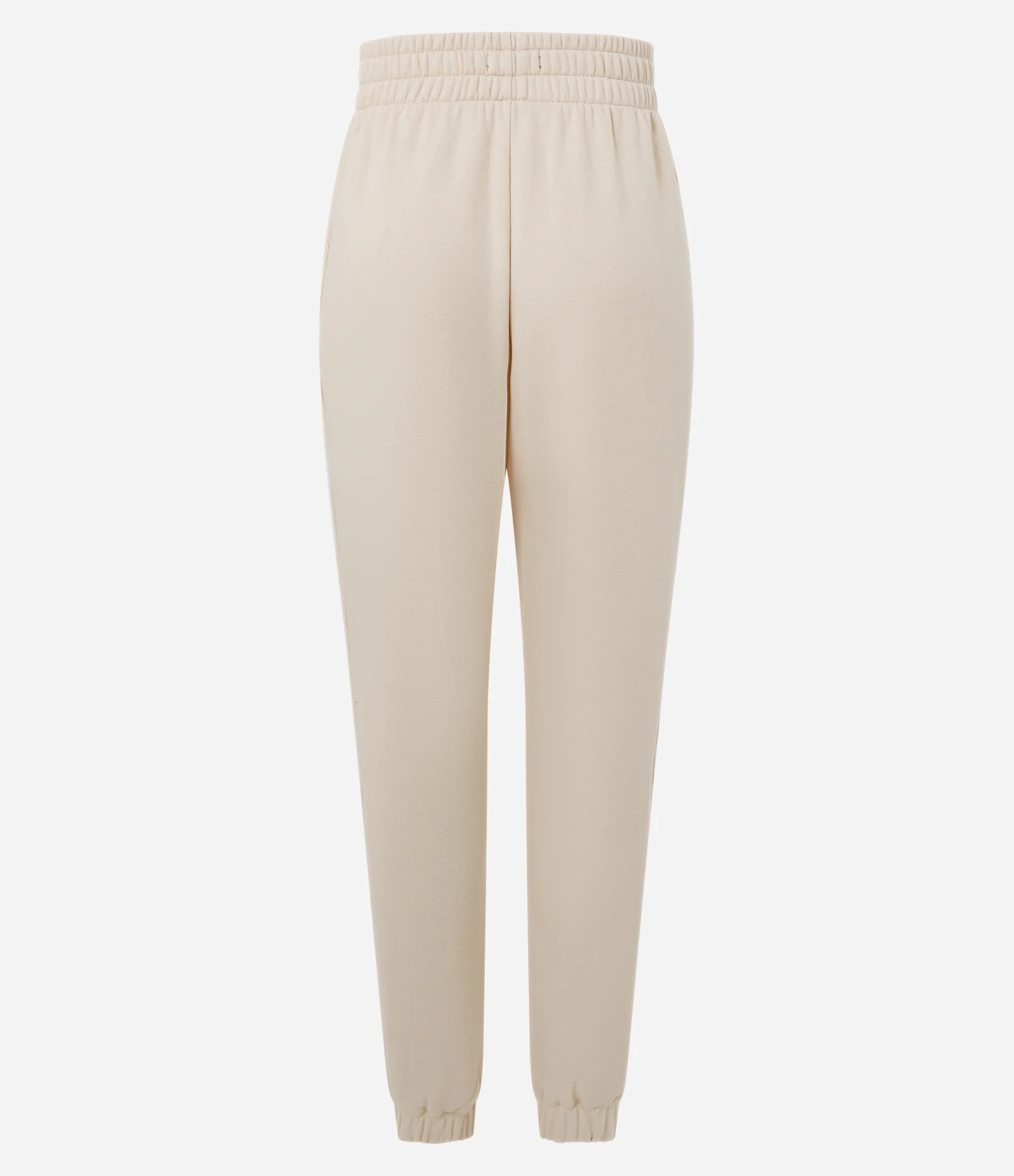 Calça Jogger Esportiva em Moletom com Recortes Canelados Bege Claro 3