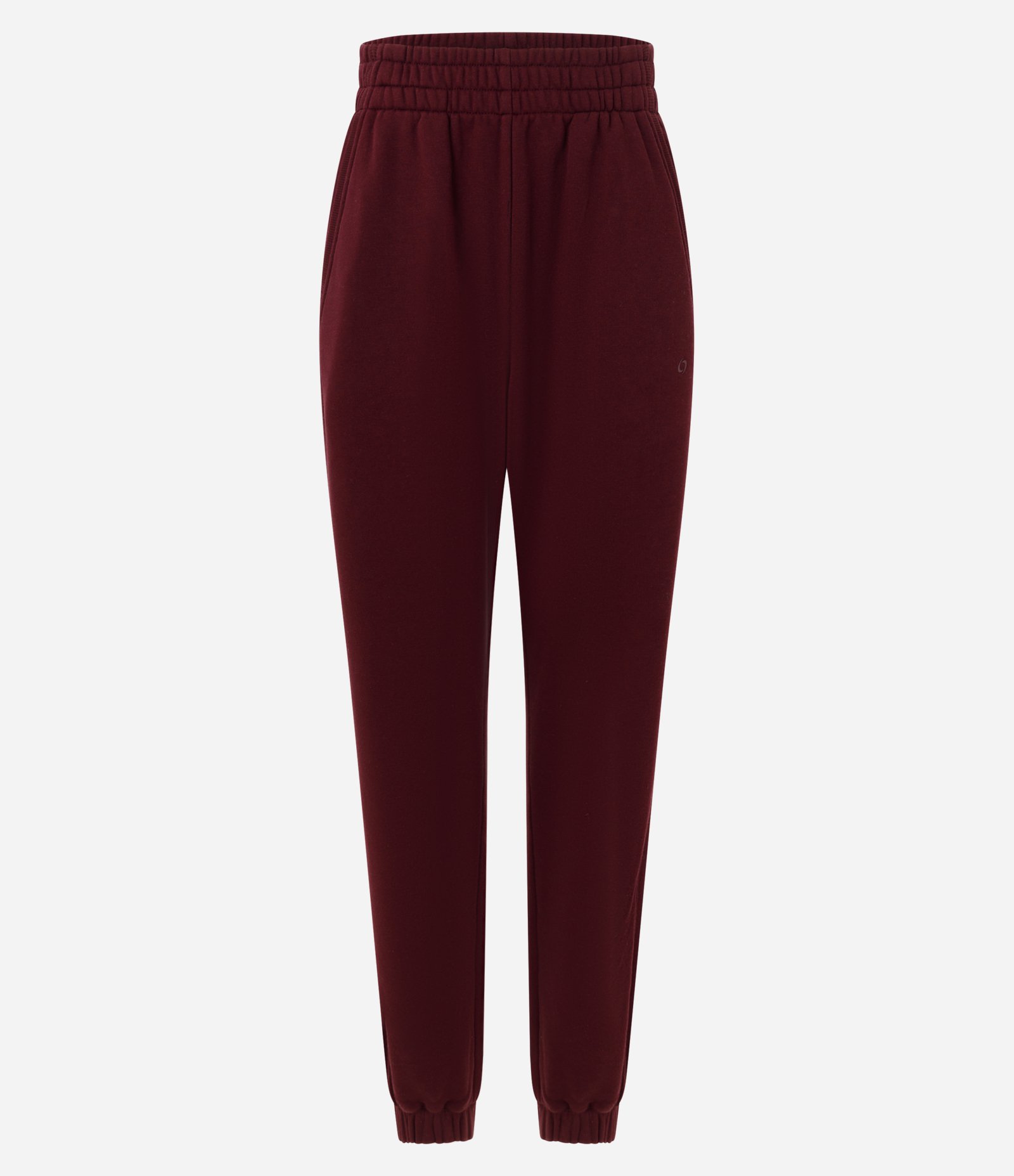 Calça Jogger Esportiva em Moletom com Recortes Canelados Vinho 1