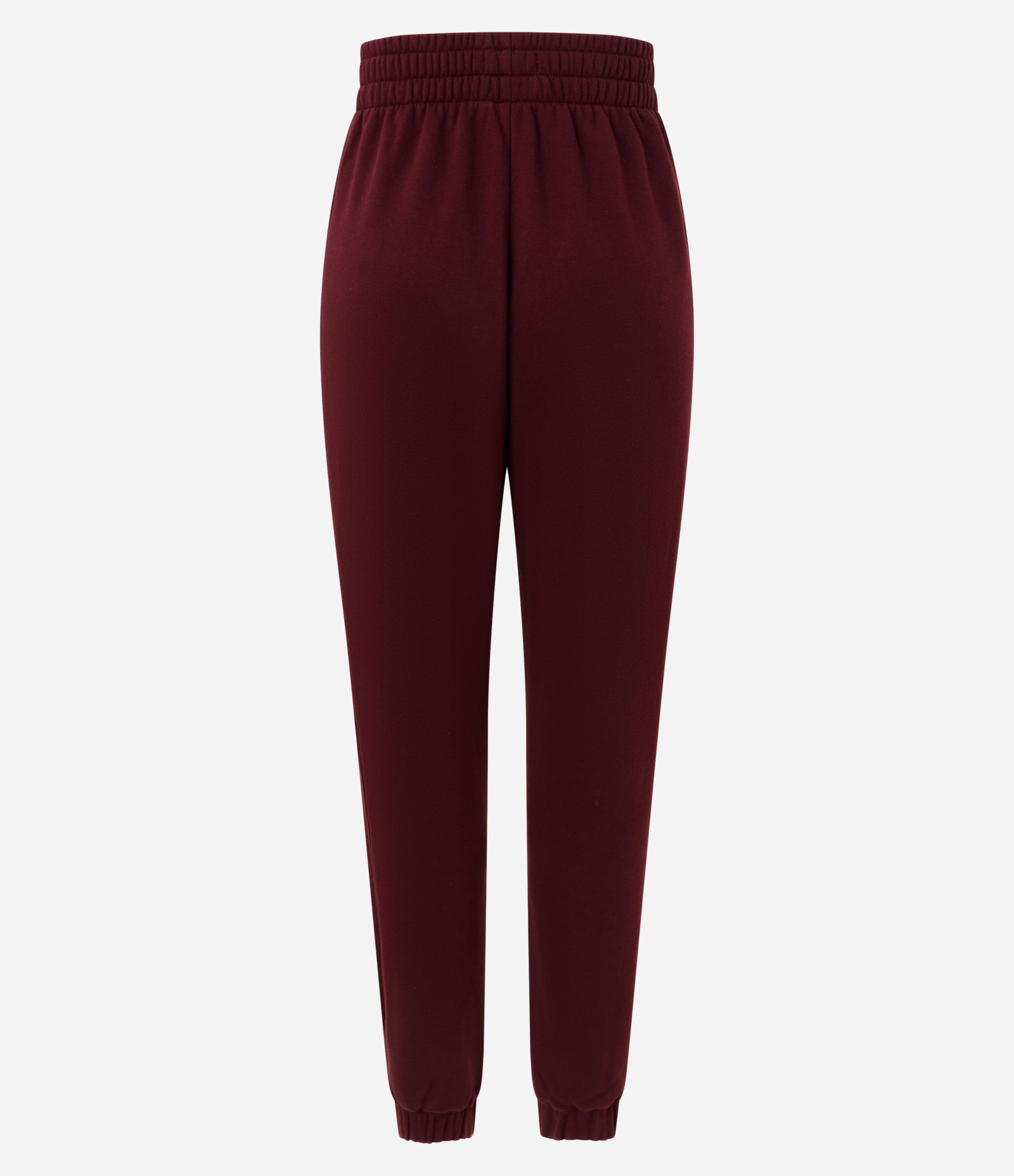Calça Jogger Esportiva em Moletom com Recortes Canelados Vinho 2