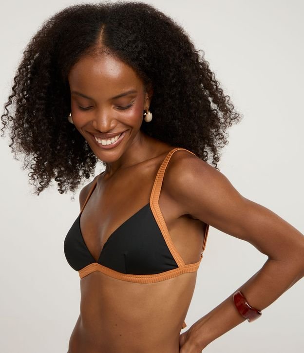 Biquini Top Triângulo com Viés Contrastantes