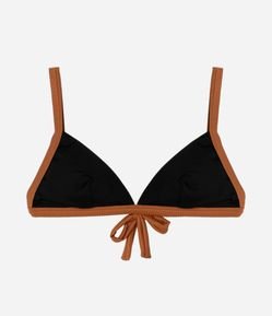 Biquini Top Triângulo com Viés Contrastantes