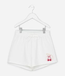 Short Infantil em Moletom com Estampa Cerejinha - Tam 5 a 14 Anos