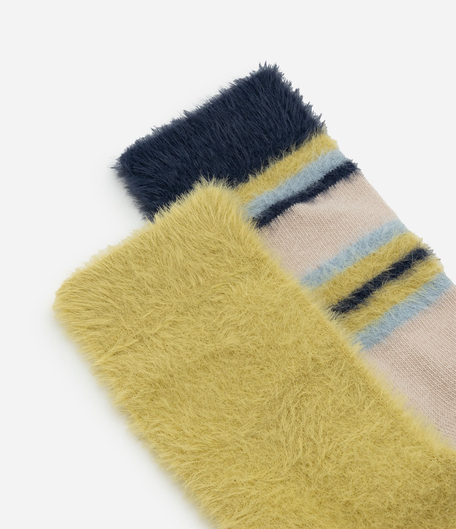 Kit 02 Meias Cano Alto com Textura de Pelinhos Multicores 4