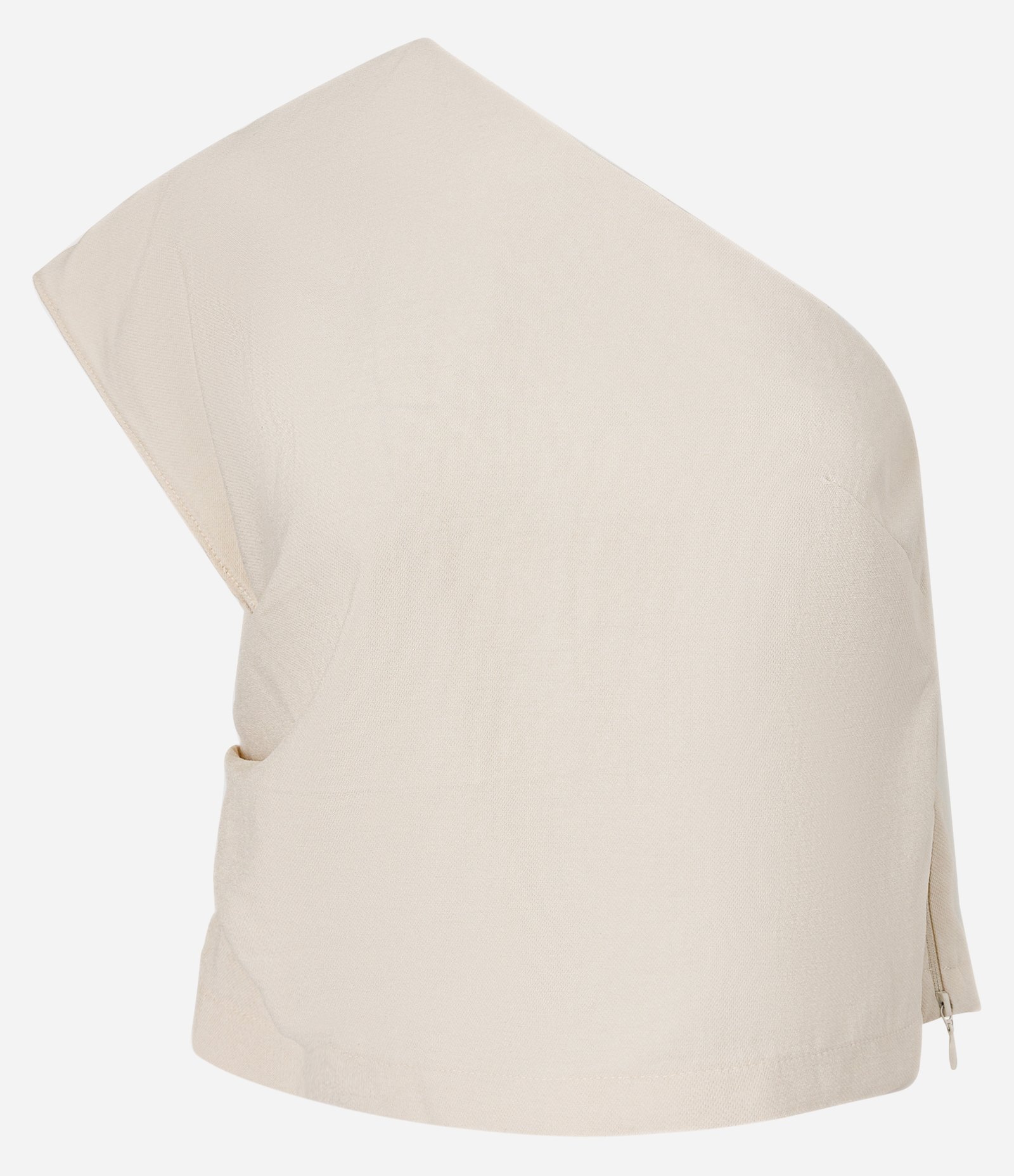 Blusa Ombro Único com Acabamento em Twill Bege 5
