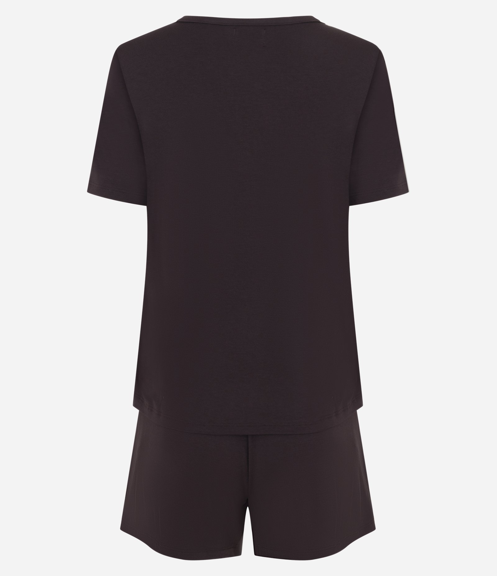 Pijama Curto com em Viscolycra com Renda Marrom Escuro 6