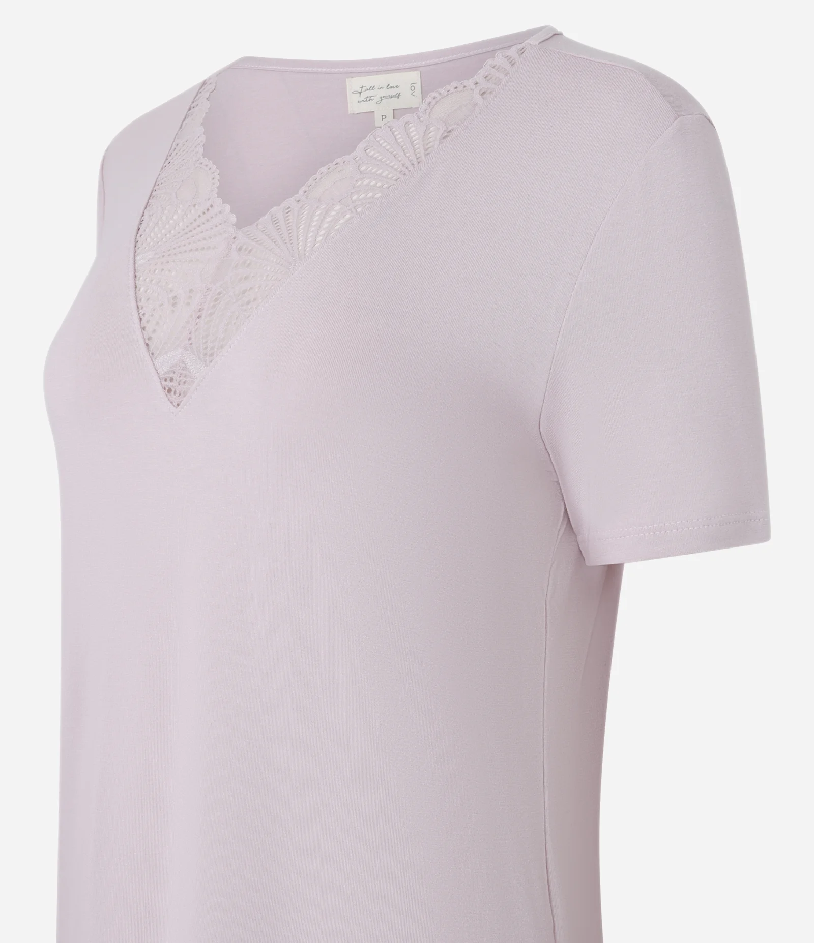 Pijama Curto com em Viscolycra com Renda Lilás Claro 2