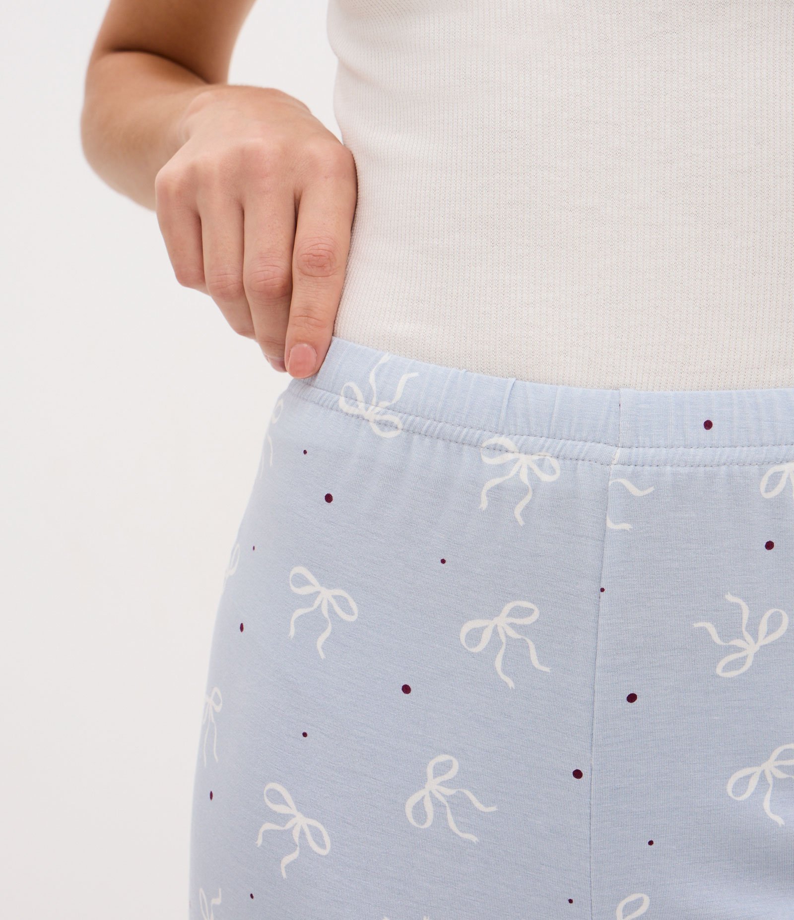 Pijama Manga Curta Ribana com Renda e Strass Azul 3