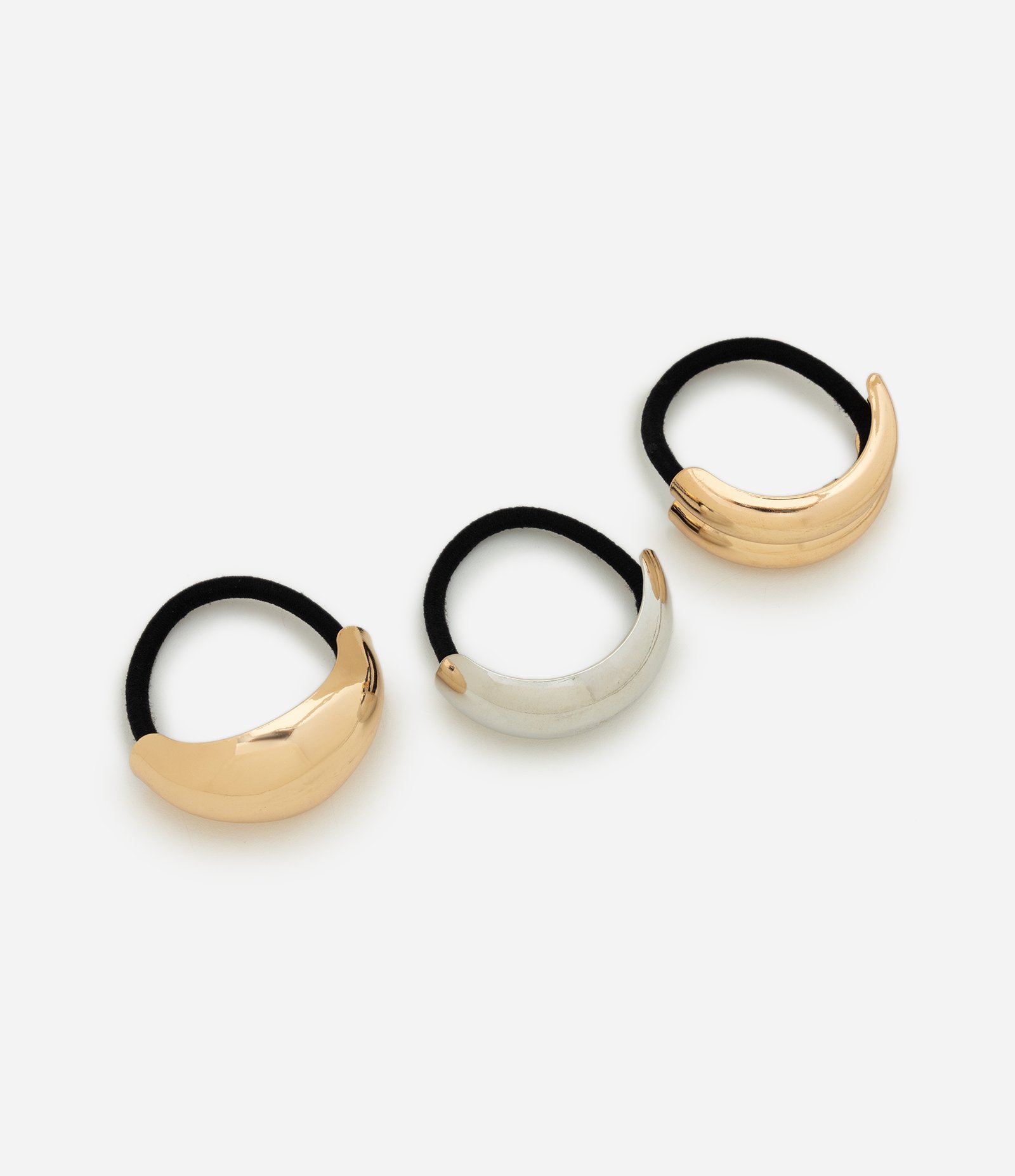 Kit 03 Borrachinhas de Cabelo com Detalhe Metalizado Multicores 1