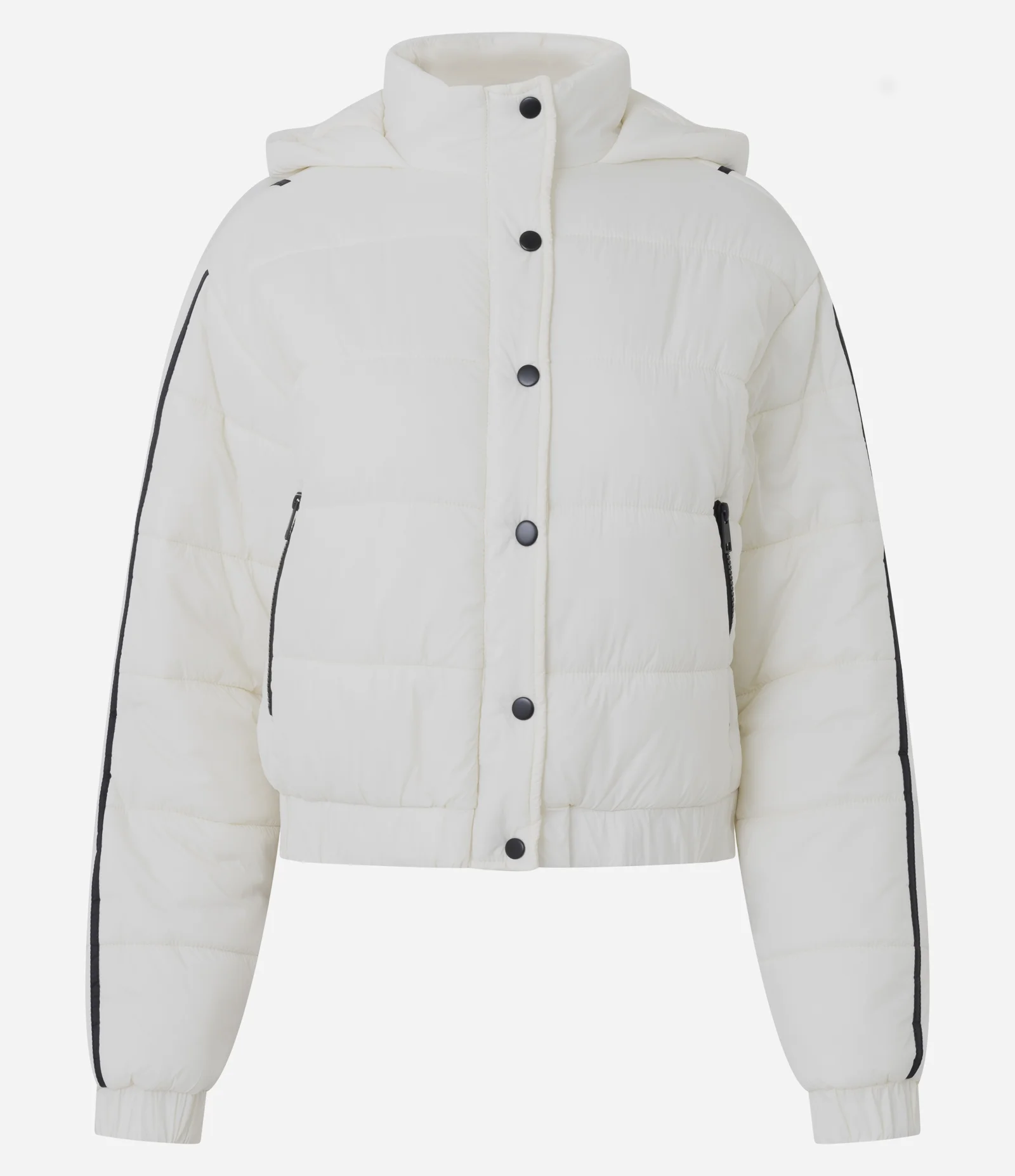 Jaqueta Puffer Esportiva em Poliamida com Vies Contrastante Off White 5