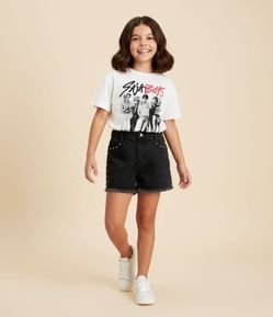 Camiseta Infantil com Estampa Saja Boys Guerreiras do K-Pop – Tam 5 A 16 Anos