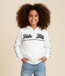 Jaqueta Infantil em Moletom com Estampa Hello Kitty – Tam 7 a 14 Anos