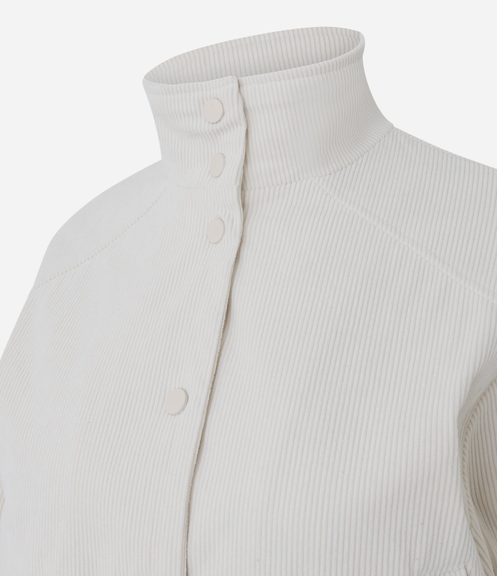 Jaqueta Bomber em Veludo Cotelê com Bolsos Branco 2