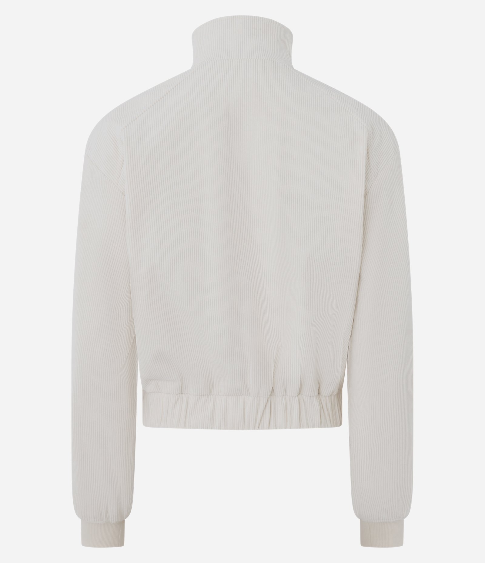 Jaqueta Bomber em Veludo Cotelê com Bolsos Branco 3