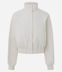 Jaqueta Bomber em Veludo Cotelê com Bolsos