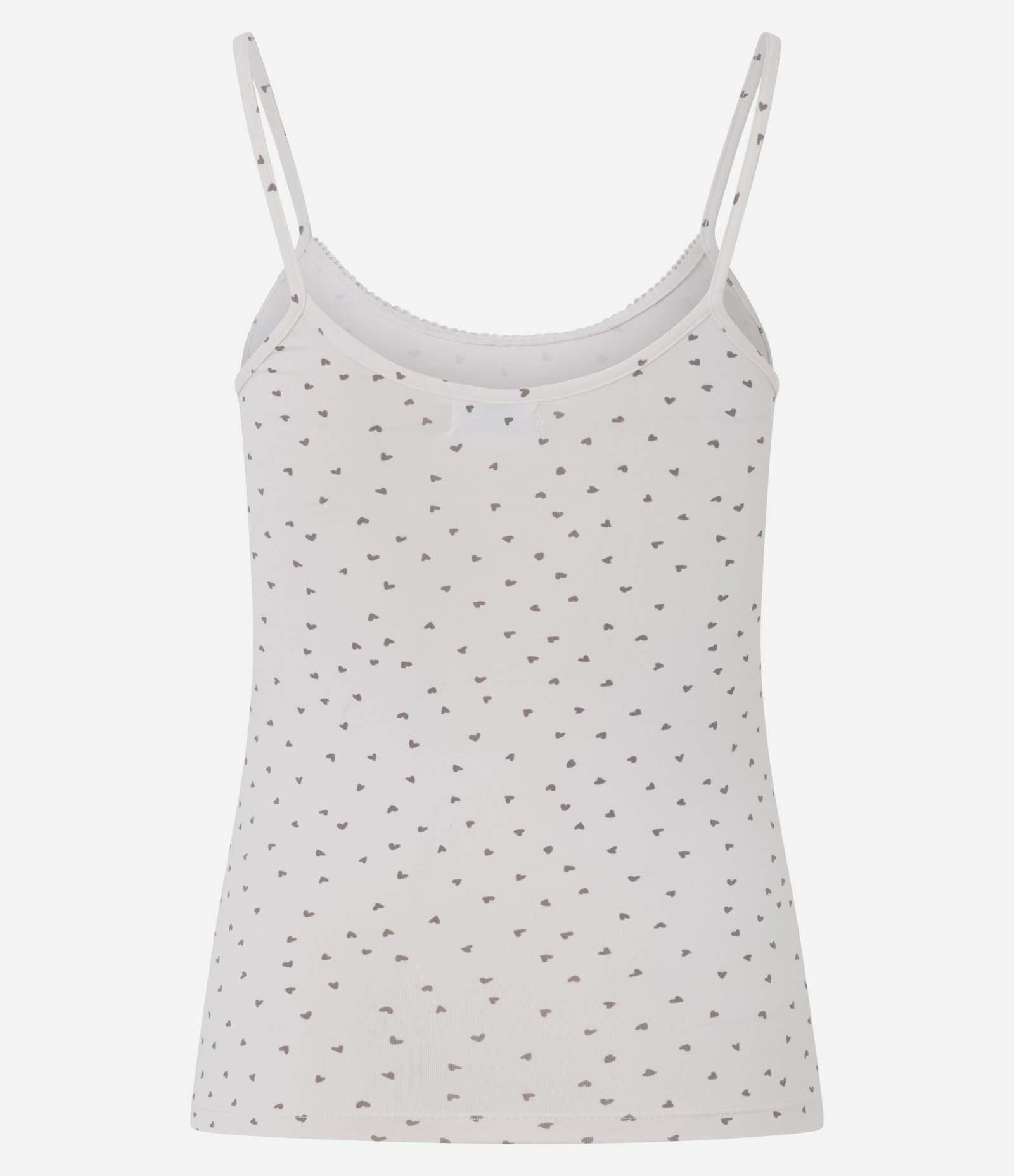 Blusa de Pijama Alcinha em Microfibra com Estampa  de Coração Off White 3