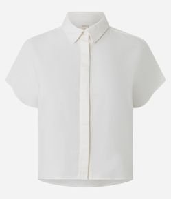 Blusa em Viscolinho com Colarinho na Gola e Sem Cava